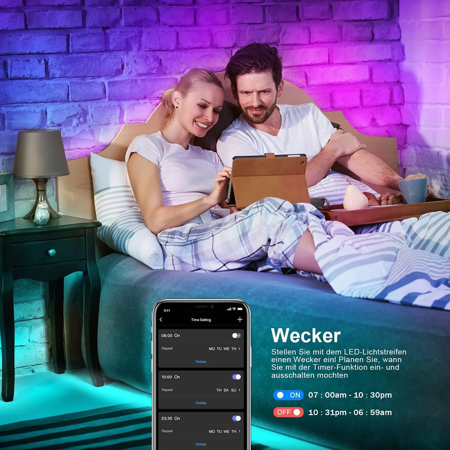 Nexillumi Ruban LED 30M RGB Bande LED Chambre, APP et Télécommande, Synchronisation de la Musique