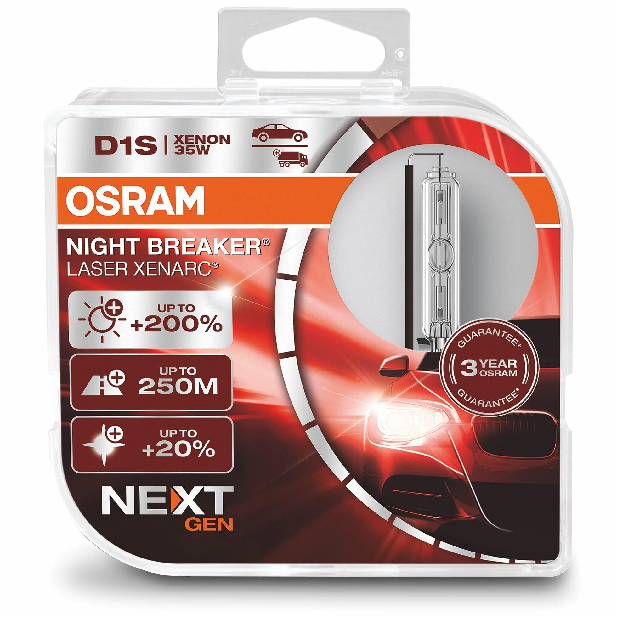Osram XENARC NIGHT BREAKER LASER D1S ampoule xénon HID 66140XNN-HCB boîtier duo 2 lampes