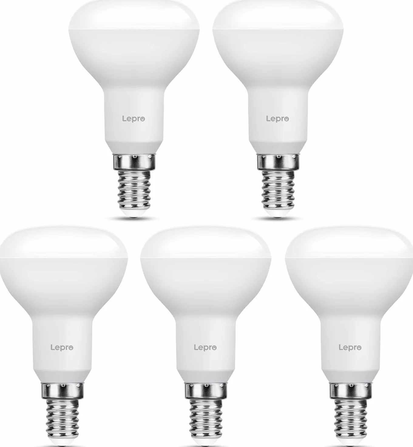 Lepro Ampoule LED E14 4,9W Équivalent 40W 470LM Blanc Chaud 2700K R50 Réflecteur Lot de 5