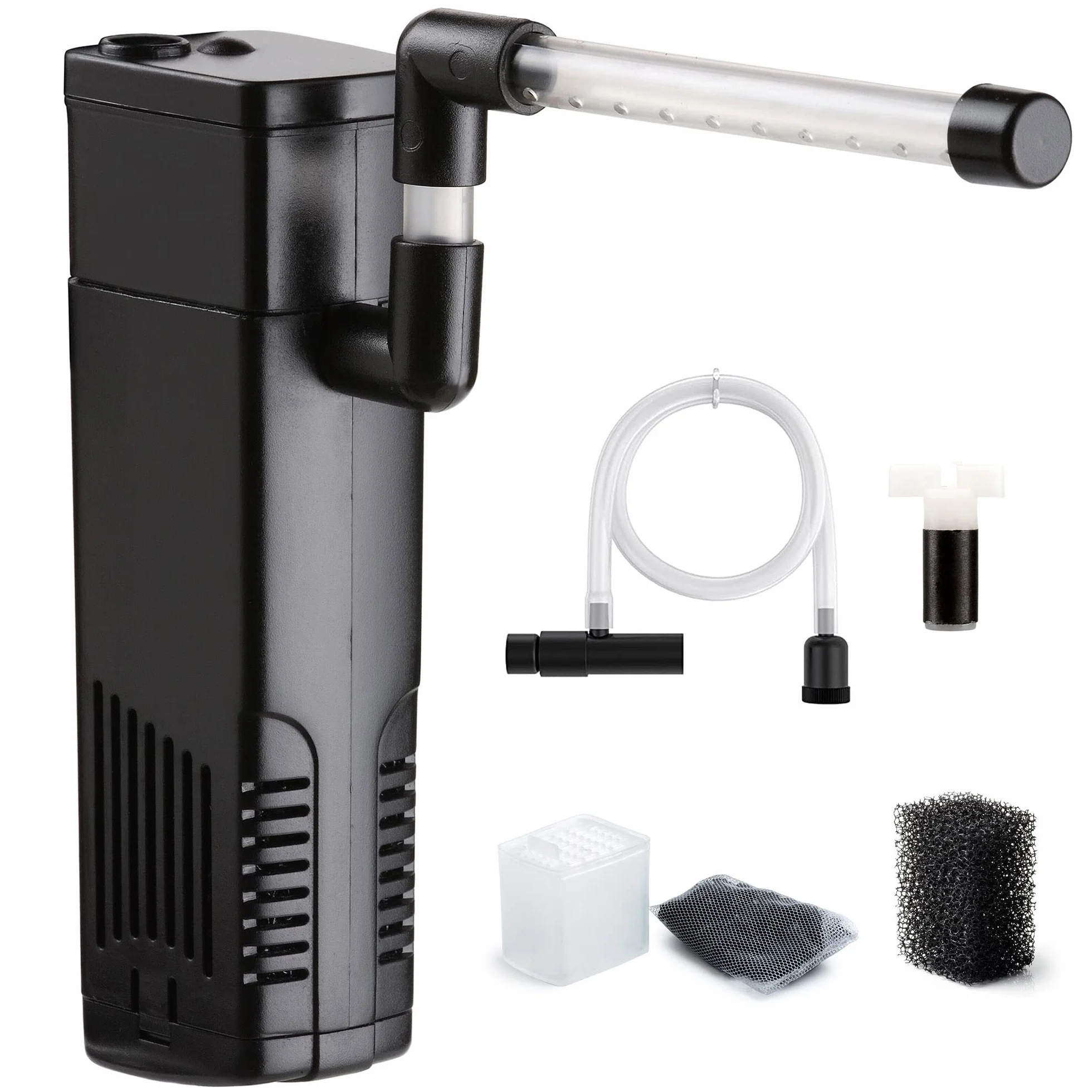 NICREW Filtre Intérieur Aquarium 20L, Pompe Filtre Eau Douce Salée