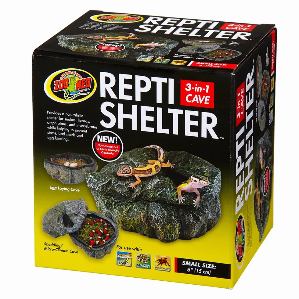 Zoo Med Repti Shelter 3 en 1 Cachette pour Reptile Amphibien Taille S