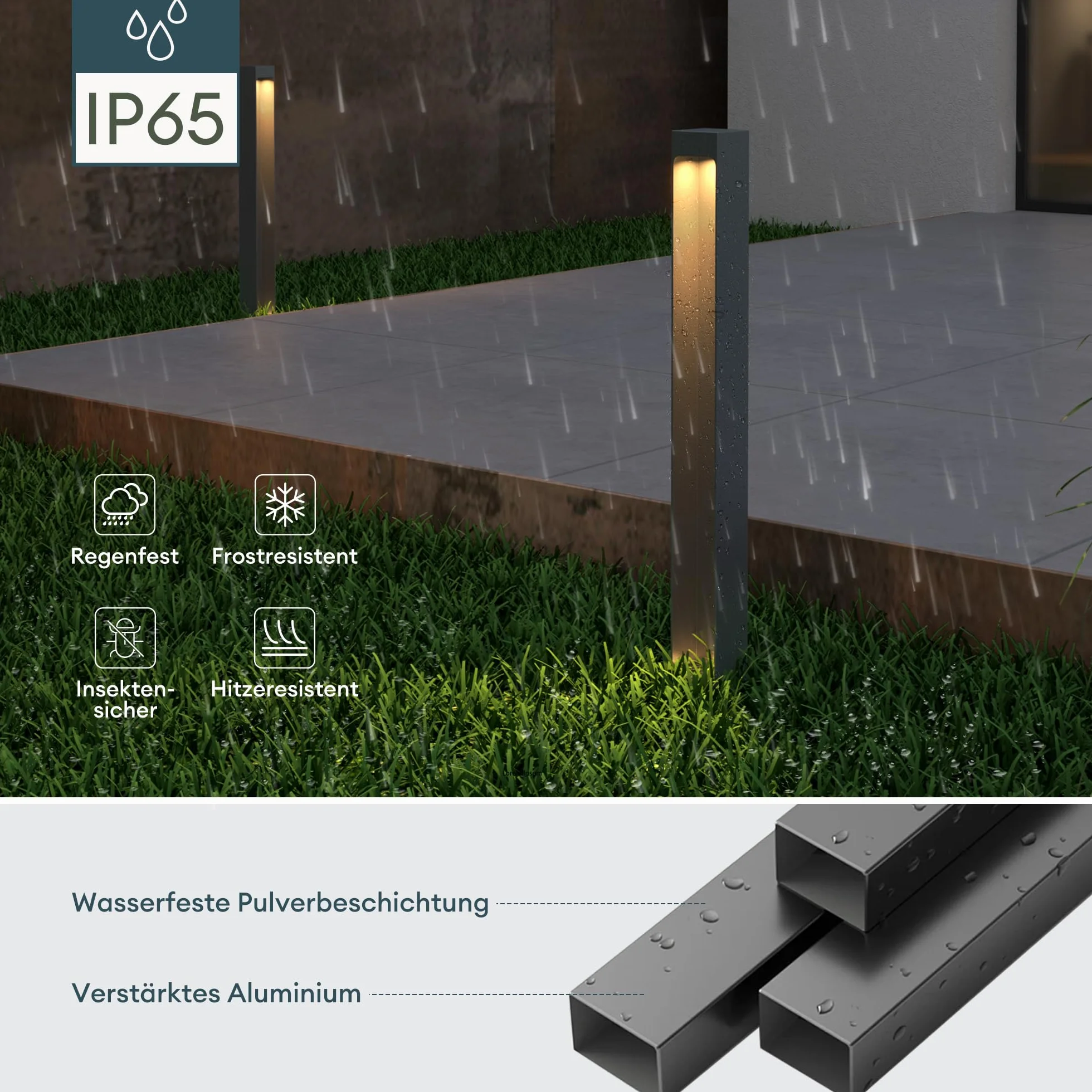 Mai & Mai Lampe sur Pied Extérieur Lapme Jardin Gris Foncé LED IP65 60x60x600mm