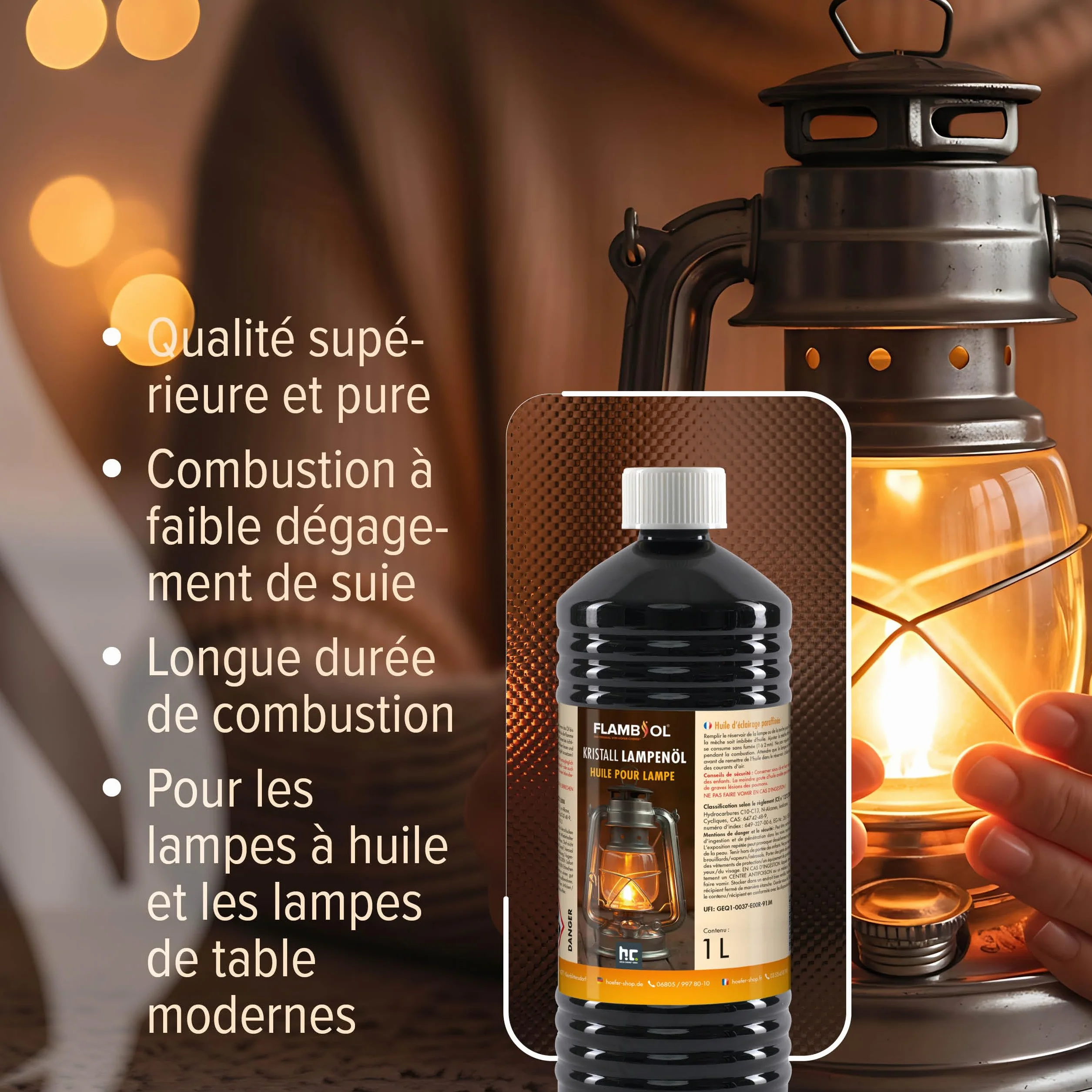 Höfer Chemie FLAMBIOL® Huile pour Lampes à pétrole 1 L
