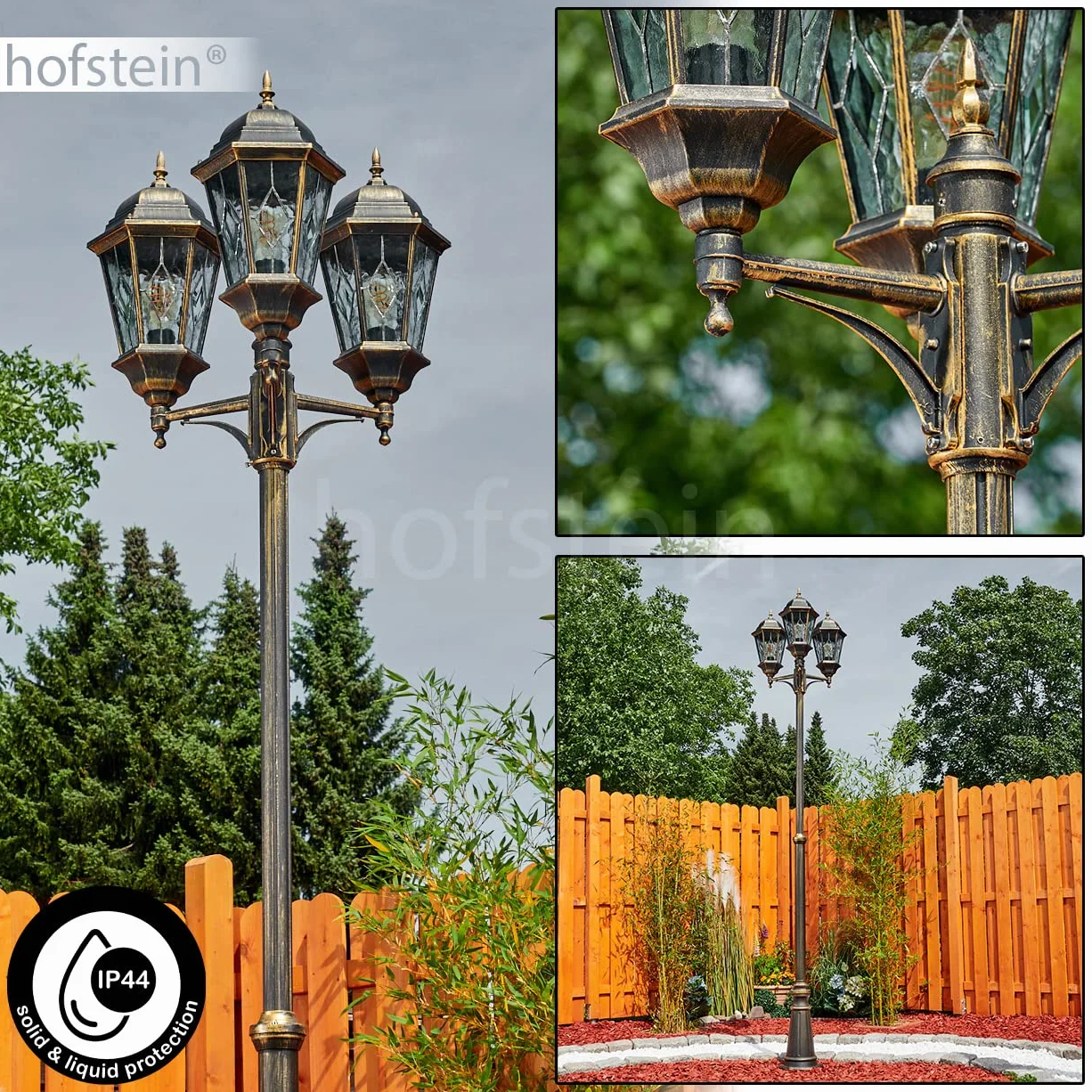 Réverbère en aluminium bronze design classique