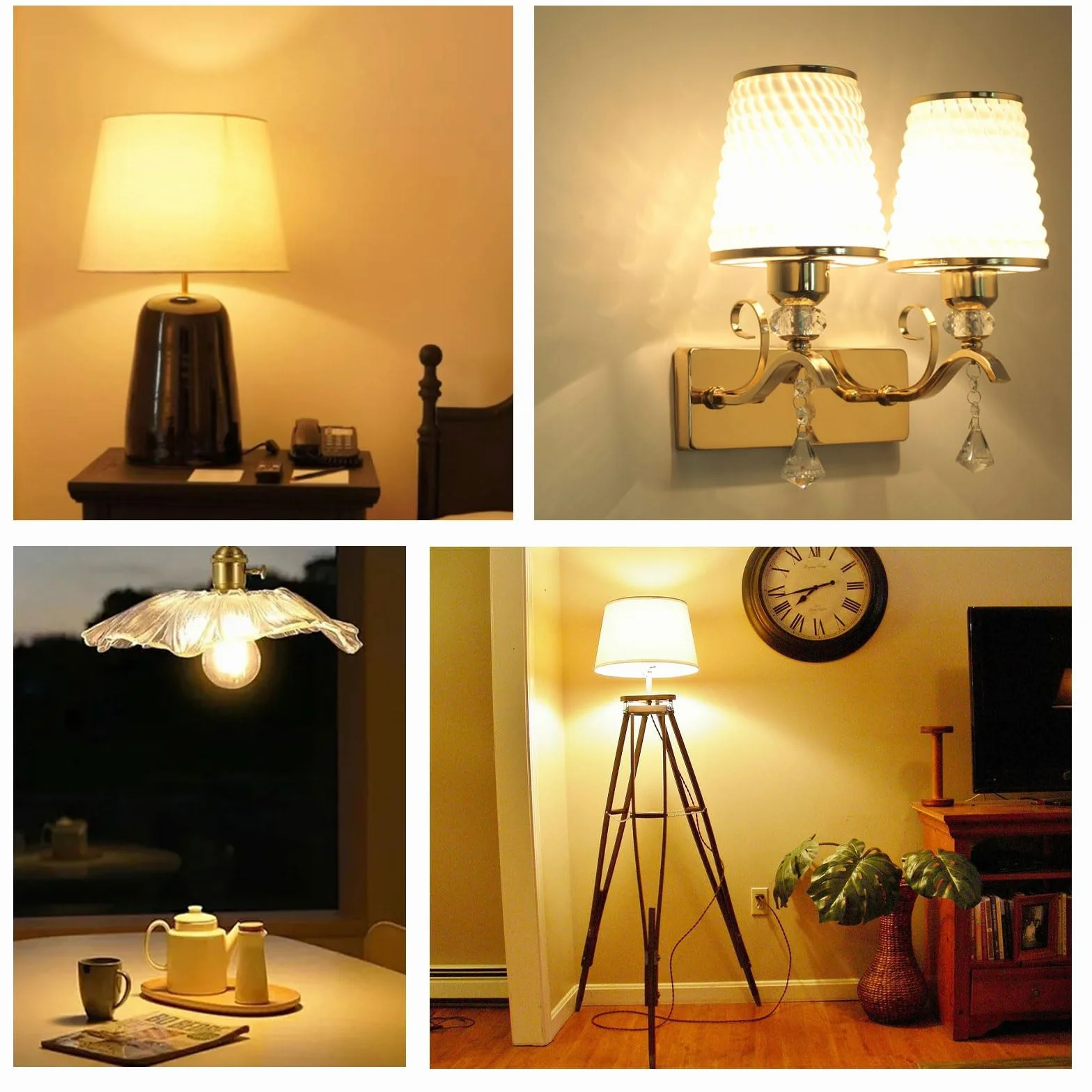 Lot de 4 Ampoule LED E27 4W Filament Dimmable Blanc Chaud 2700K 400 Lumen G45/P45 Forme Vintage