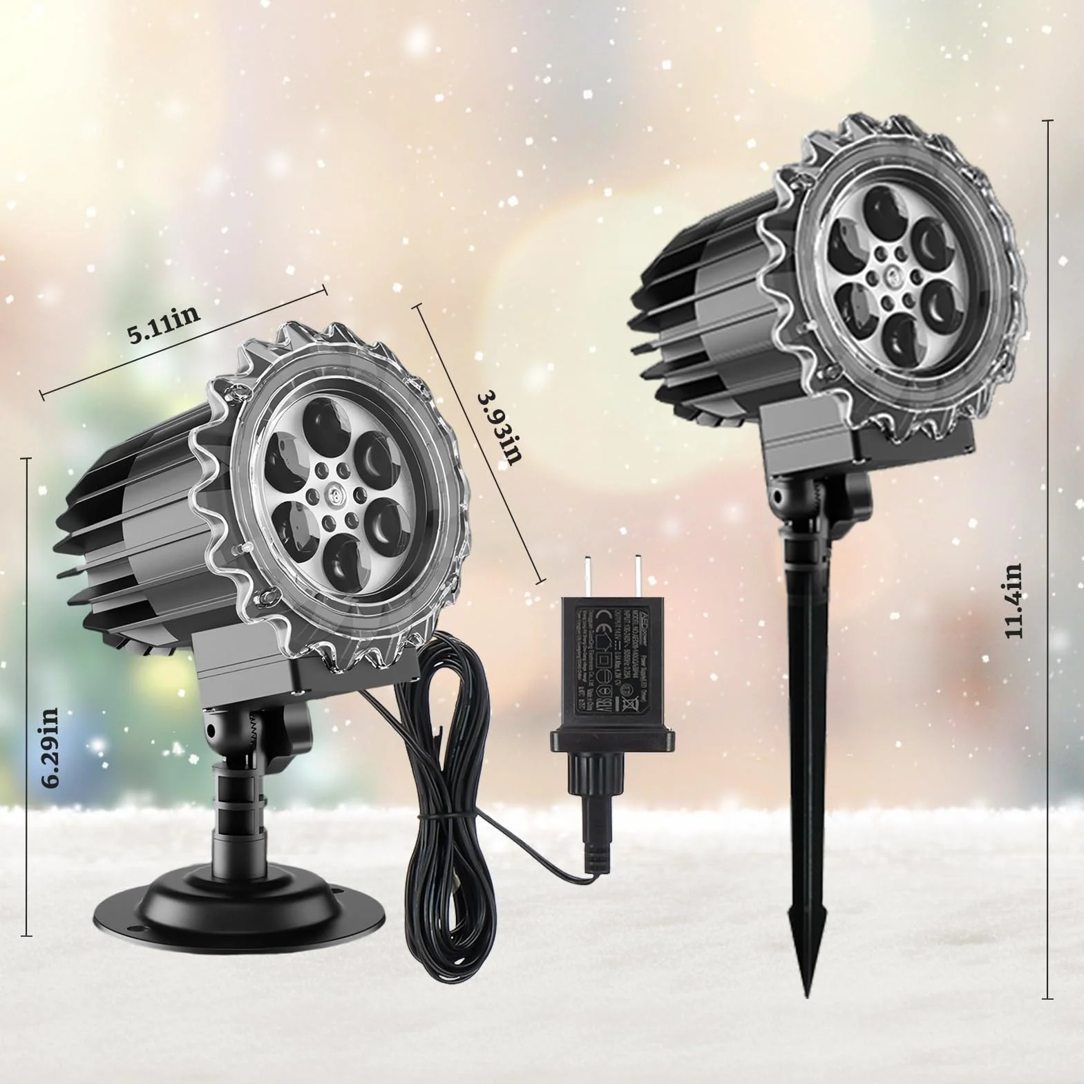Aqash Projecteur Noel Exterieur LED IP65 Étanche Ajustable Père Noël Bonhomme de Neige