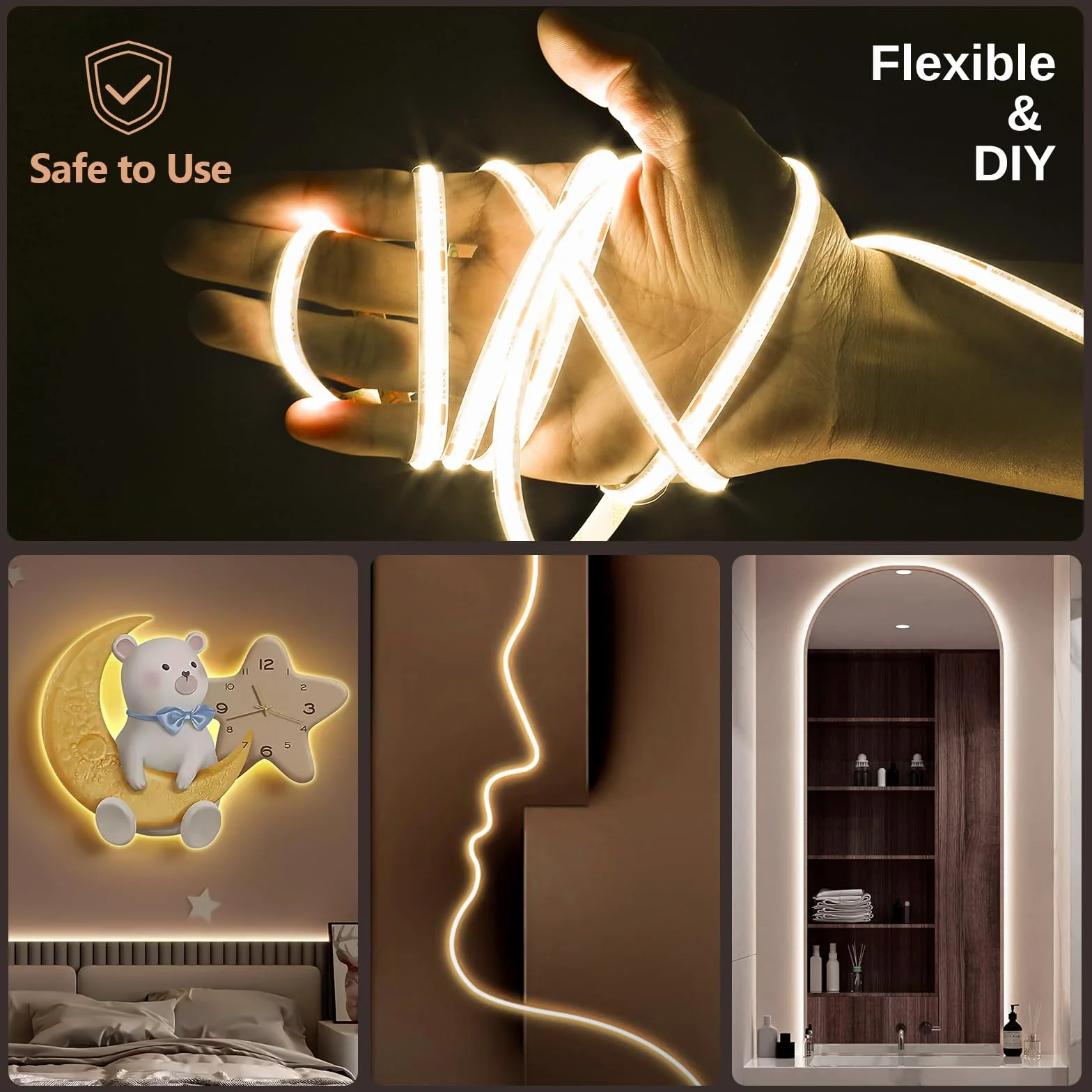 Bande LED COB 10M 24V Dimmable 2700K-6500K CRI>92 620LEDs/M App Control