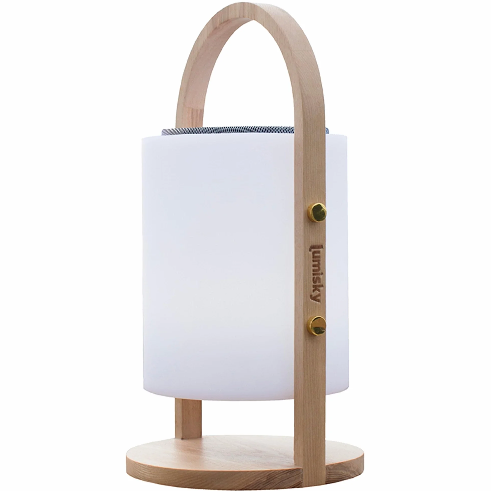 Lumisky Lampe enceinte bluetooth sans fil WOODY PLAY LED blanc/multicolore dimmable H37cm avec télécommande