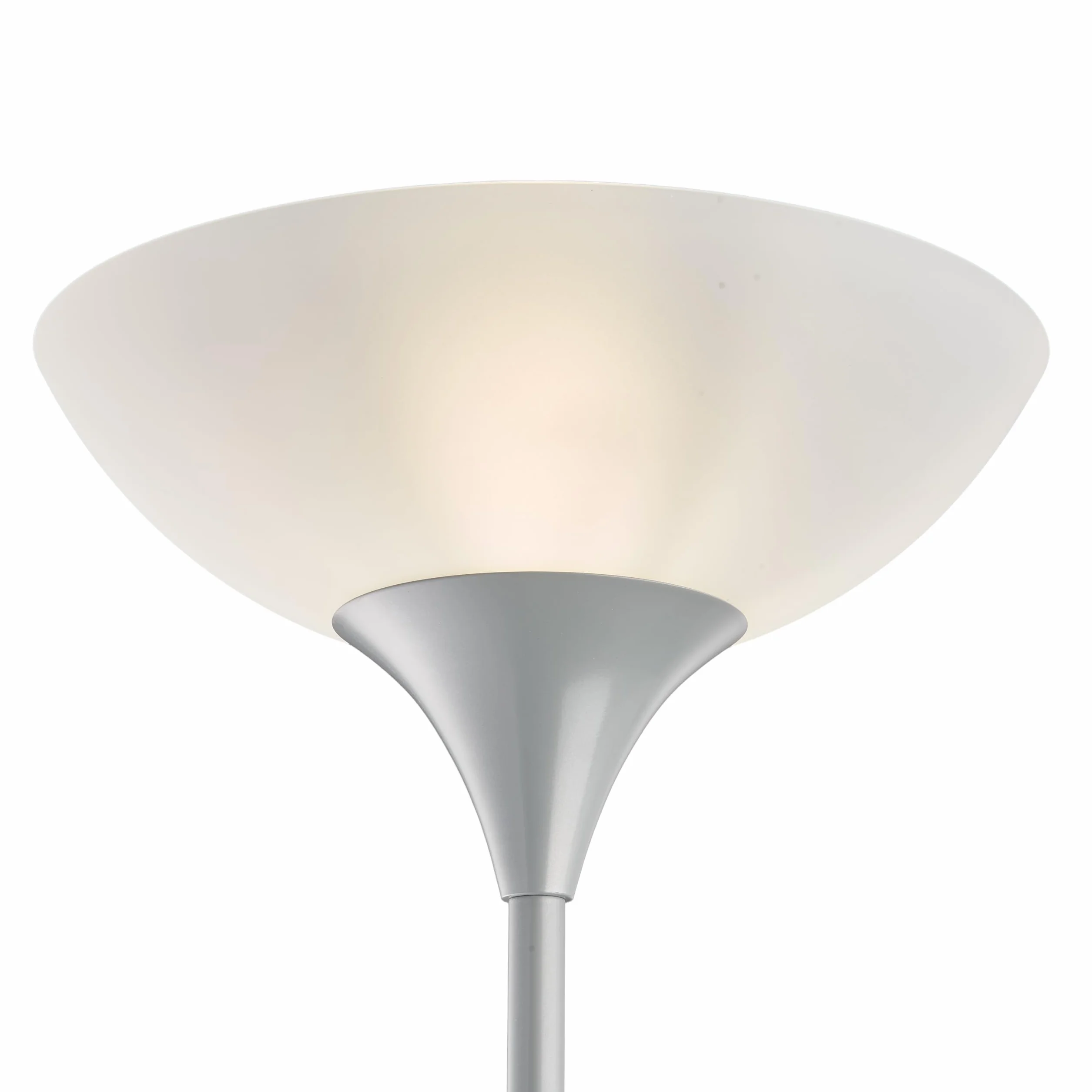 Lampadaire Dezwo 1xE27 Plastique Blanc Métal Titane Ø230mm H180cm IP20 Interrupteur