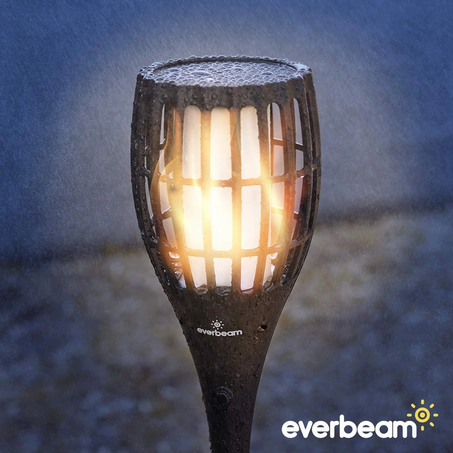 Everbeam P1 Torche Solaire avec Flamme Vacillante 96 LED Extérieur Imperméable Lot de 4