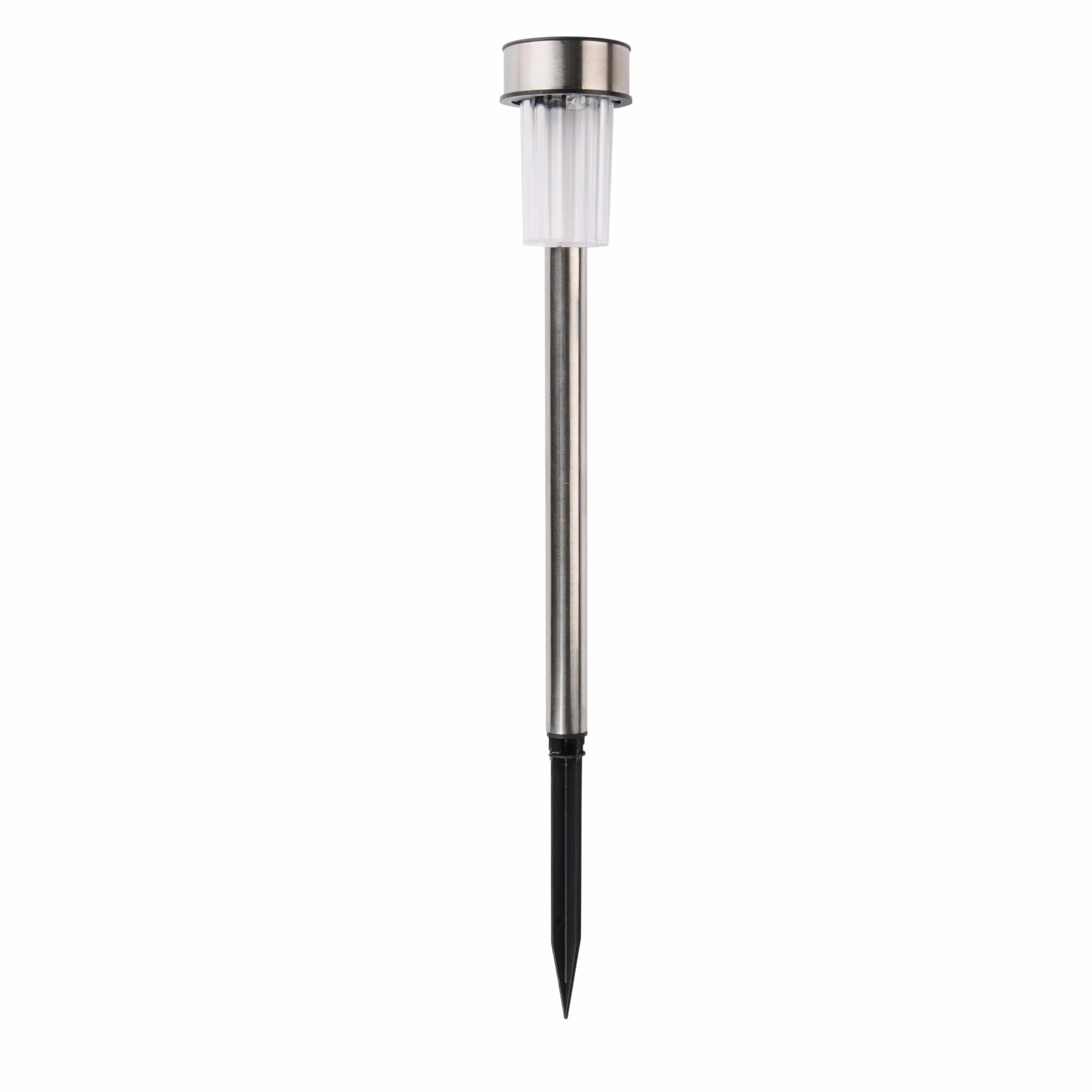 Lampe Solaire Extérieur 10 Pièces Acier Inoxydable IP44 Ø4.8x36.5cm Argent/Noir