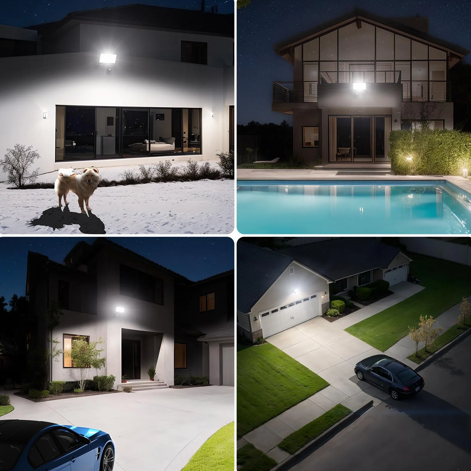 Projecteur LED Exterieur Detecteur De Mouvement 100W 10000LM 6500K Blanc Froid IP66 Etanche