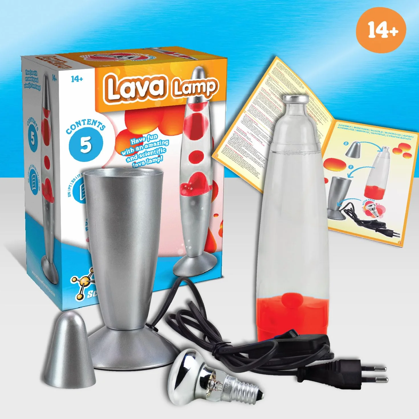 Science4you Lampe à Lave Rouge - Veilleuse Décoration Chambre Enfants 8-14 Ans