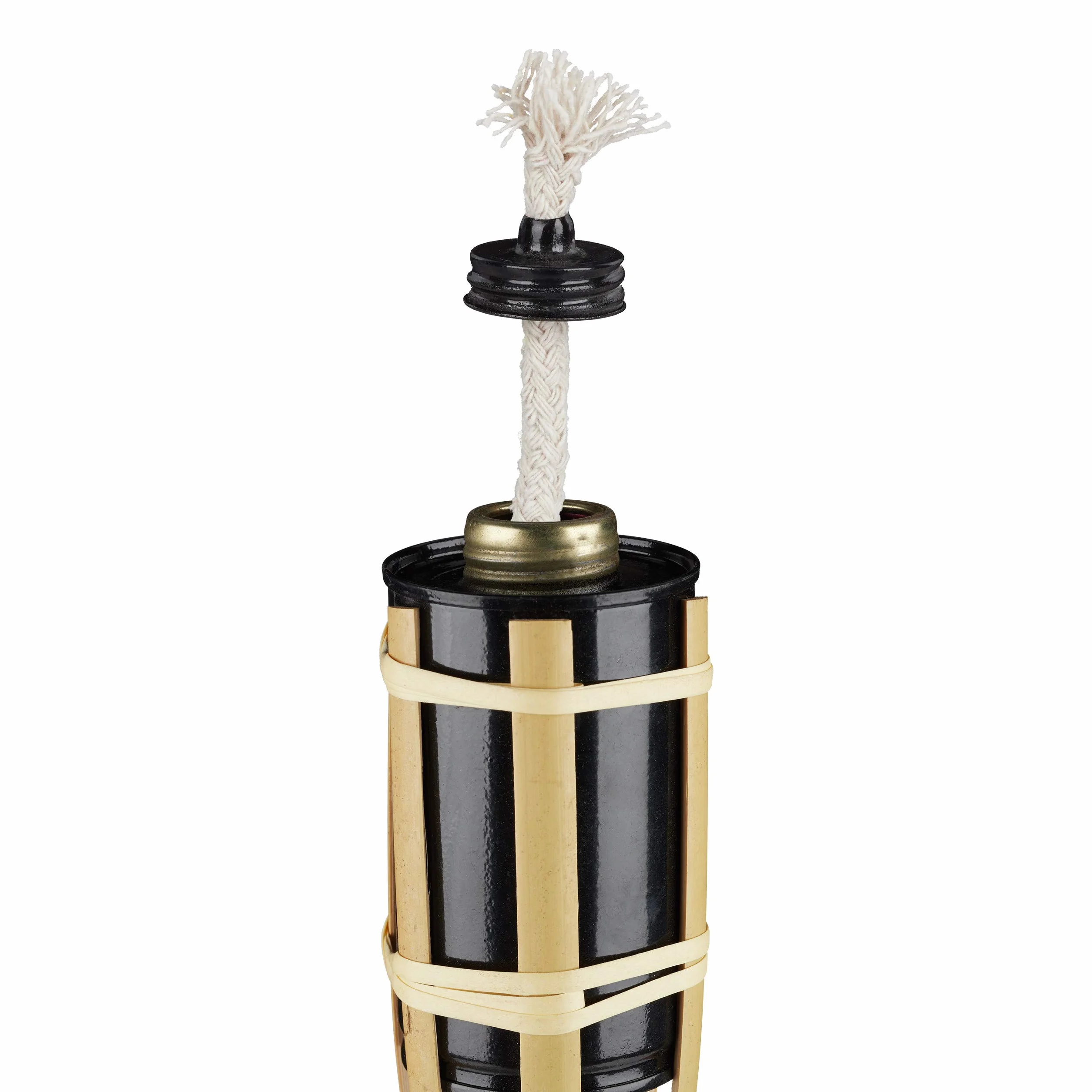 Relaxdays Lot de 40 Torches de Jardin en Bambou avec Mèche, Hauteur 90 cm, Nature