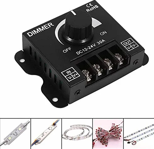Aftertech 12V 24V 30A Power Dimmer 720W MAX Potentiomètre Manuel Bande LED