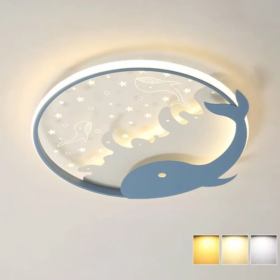Creux Dauphin LED Plafonnier Chambre d'Enfant 28W 15.9" 3 Éclairage
