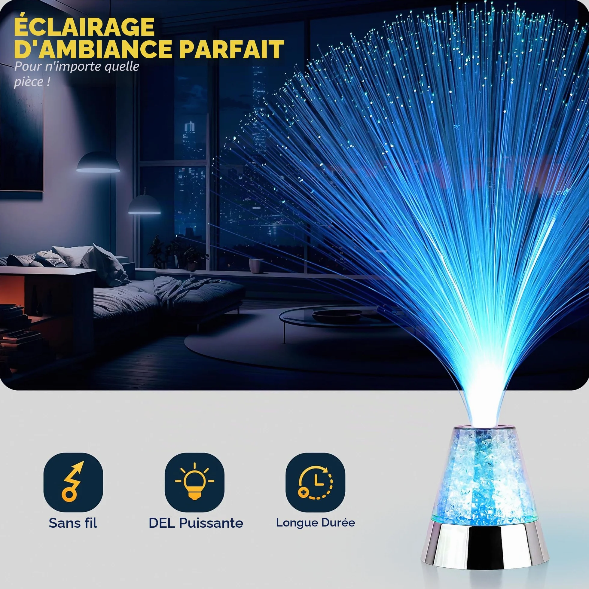 The Glowhouse Lampe en fibres optiques 34 cm