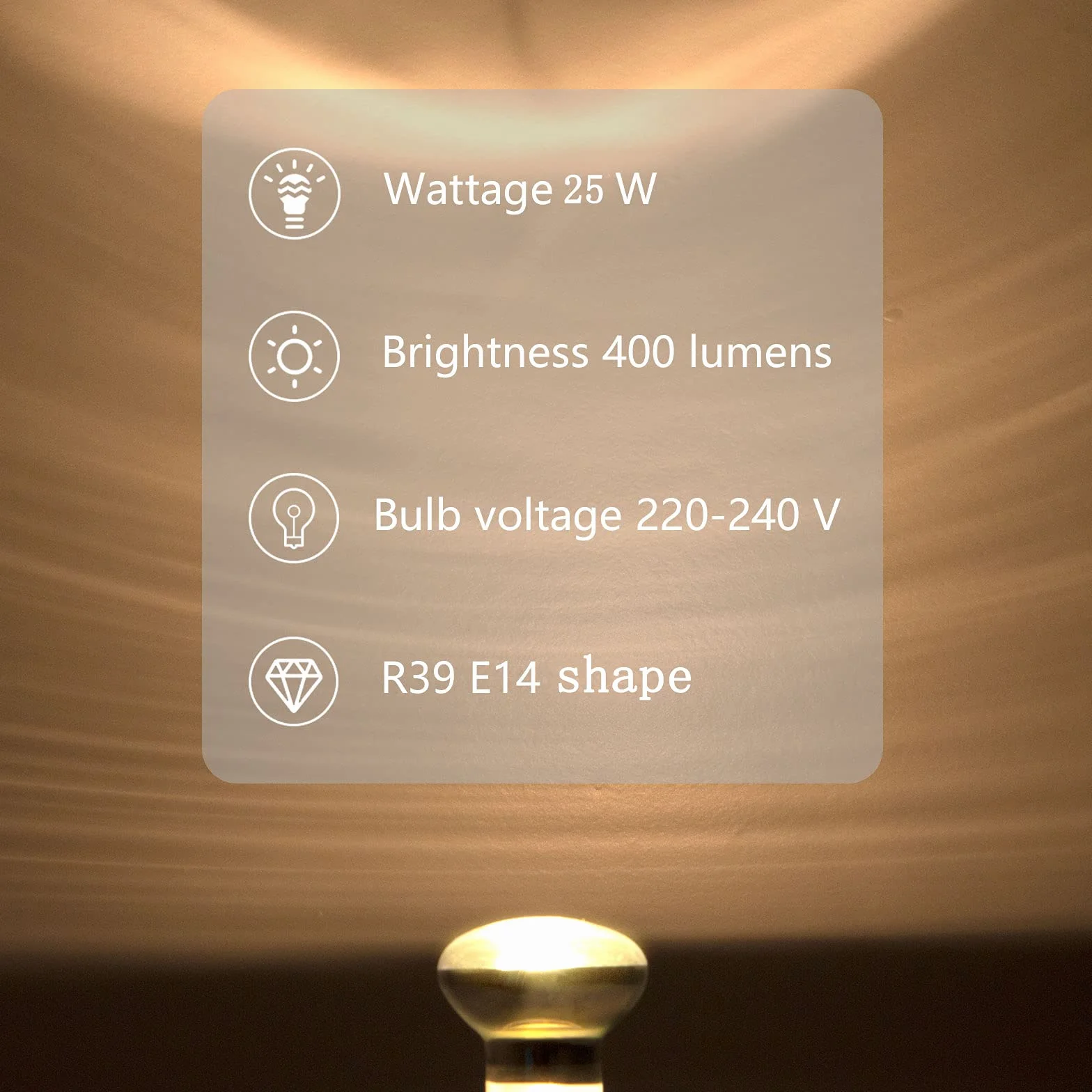 Ampoule Lampe à Lave R39 E14 25W 260lm 2800K Lot de 4