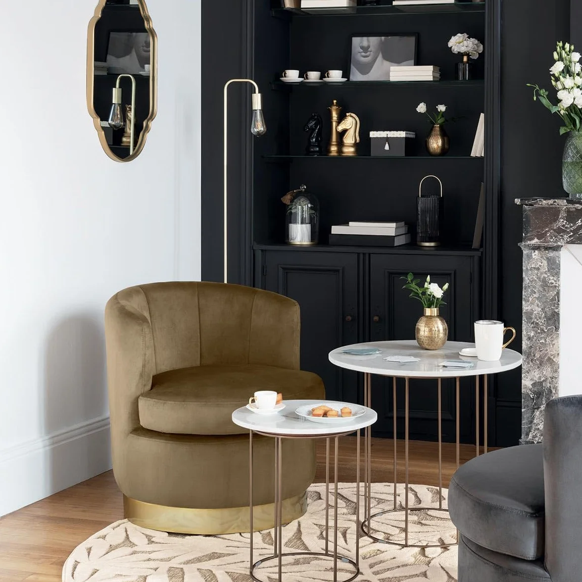 Atmosphera Lampadaire sur Pied Keli Doré H 150 cm Métal Style Contemporain