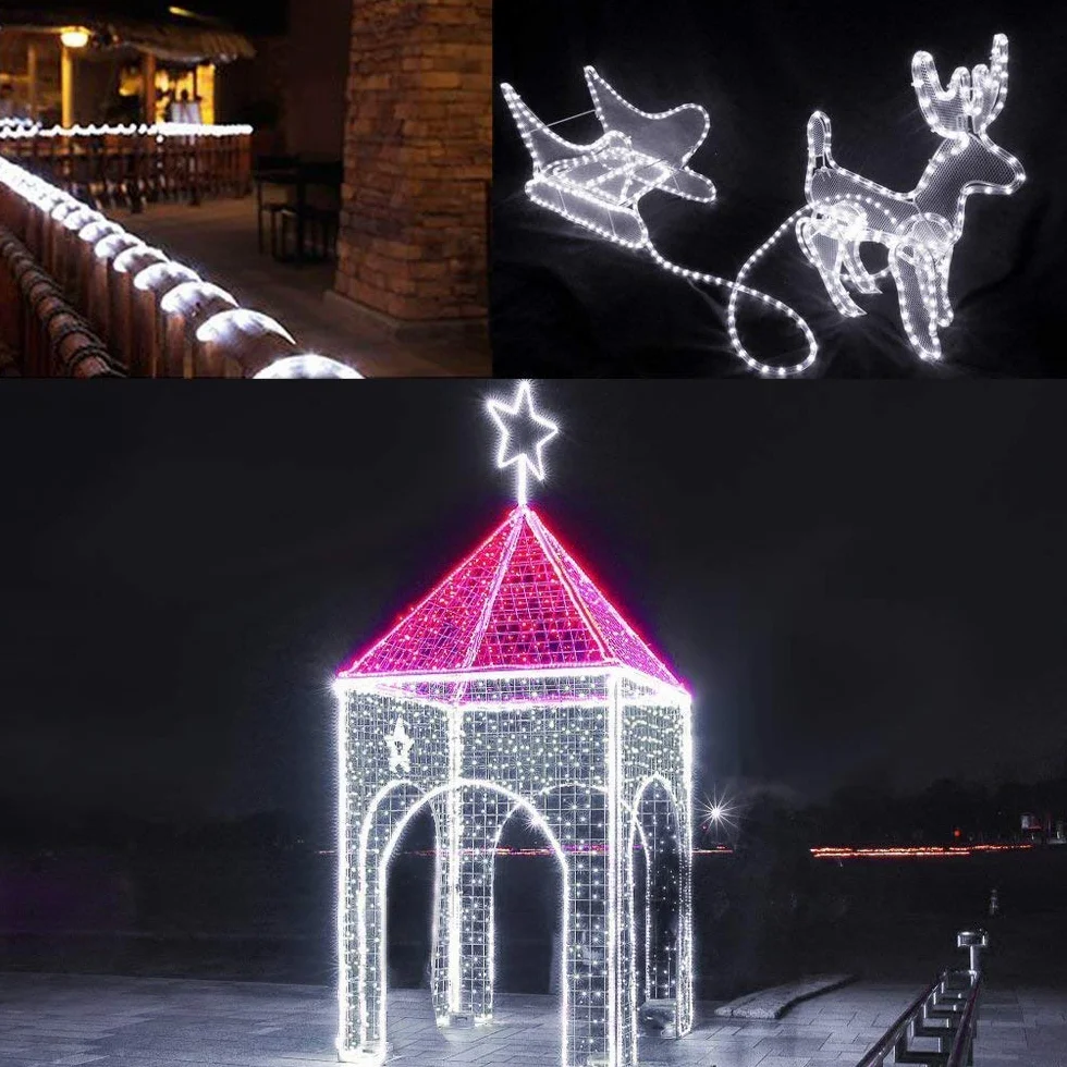 Tube Lumineux LED Extérieur IP65 36leds/m Guirlande Lumineuse Etanche 3M Blanc
