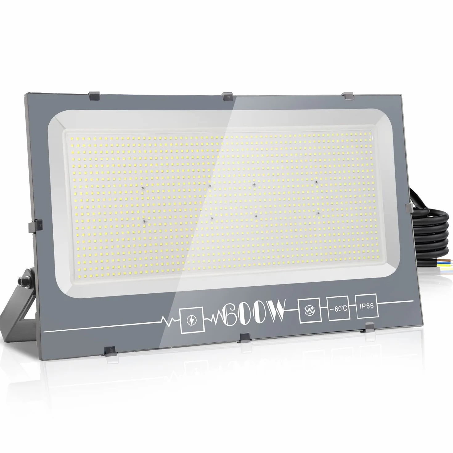 Projecteur Extérieur LED 600W 60000LM 6000K Blanc Froid IP66 Imperméable Floodlight Sécurité