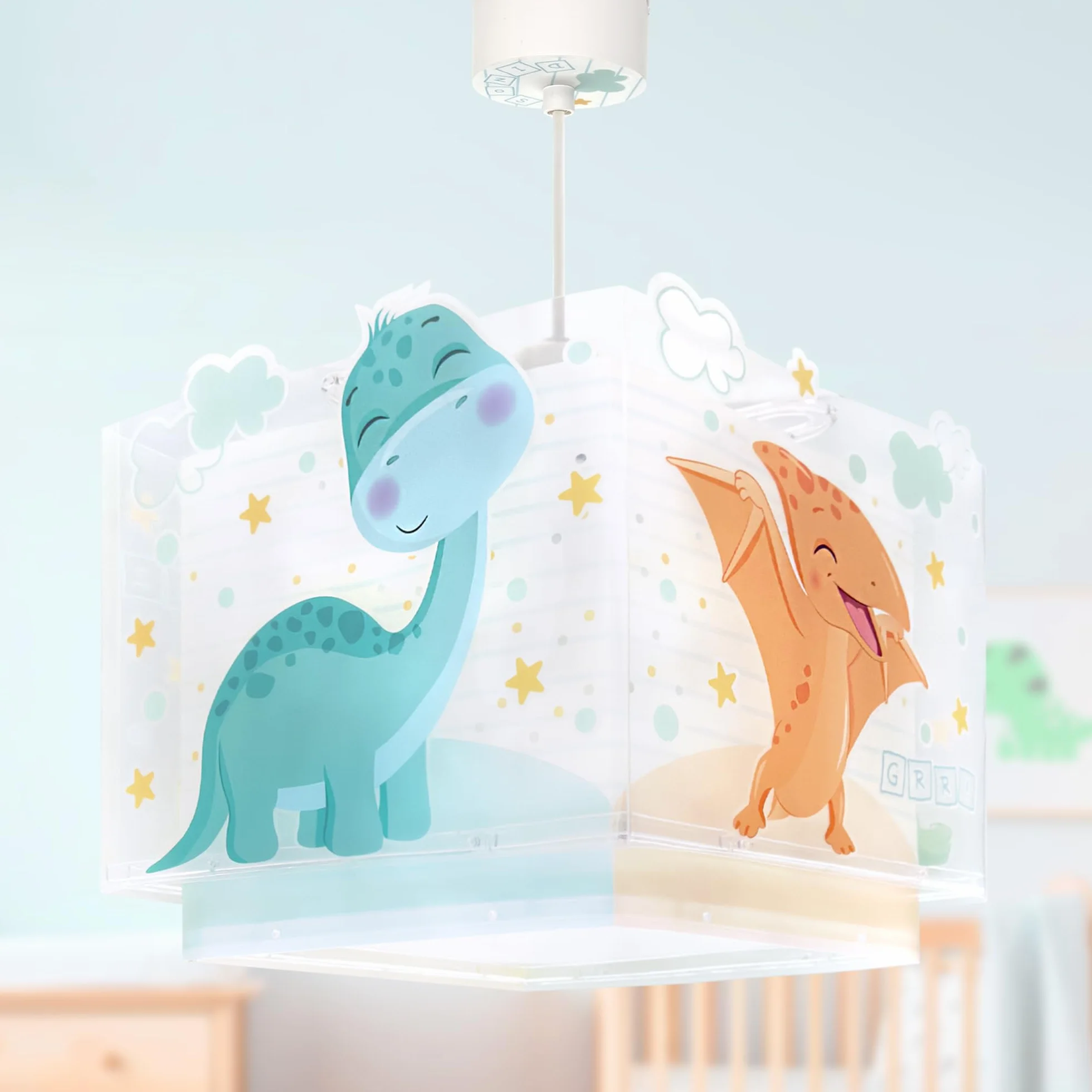 Dalber Lampe Suspension Enfants Dinos Dinosaures E27