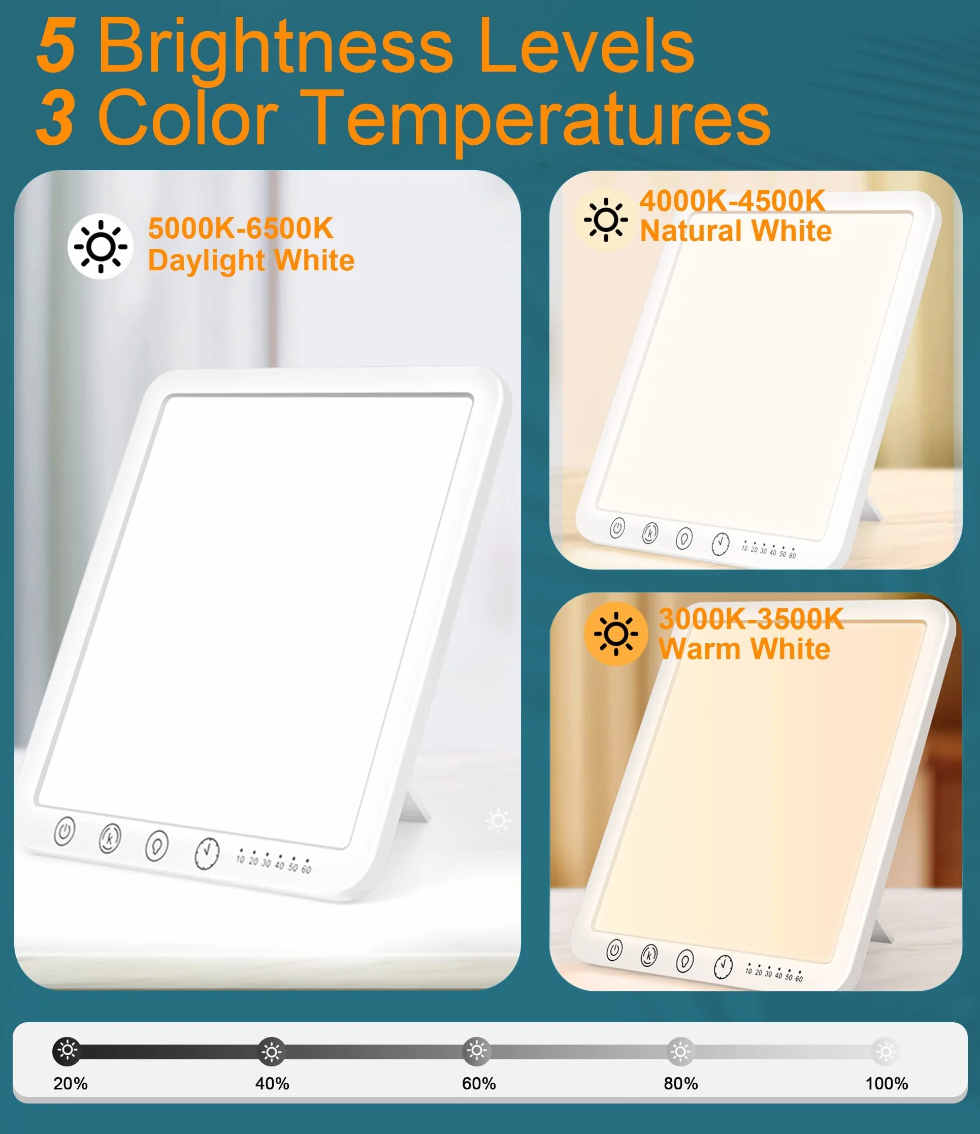 SWZEC Velnotra lampe luminothérapie Blanc