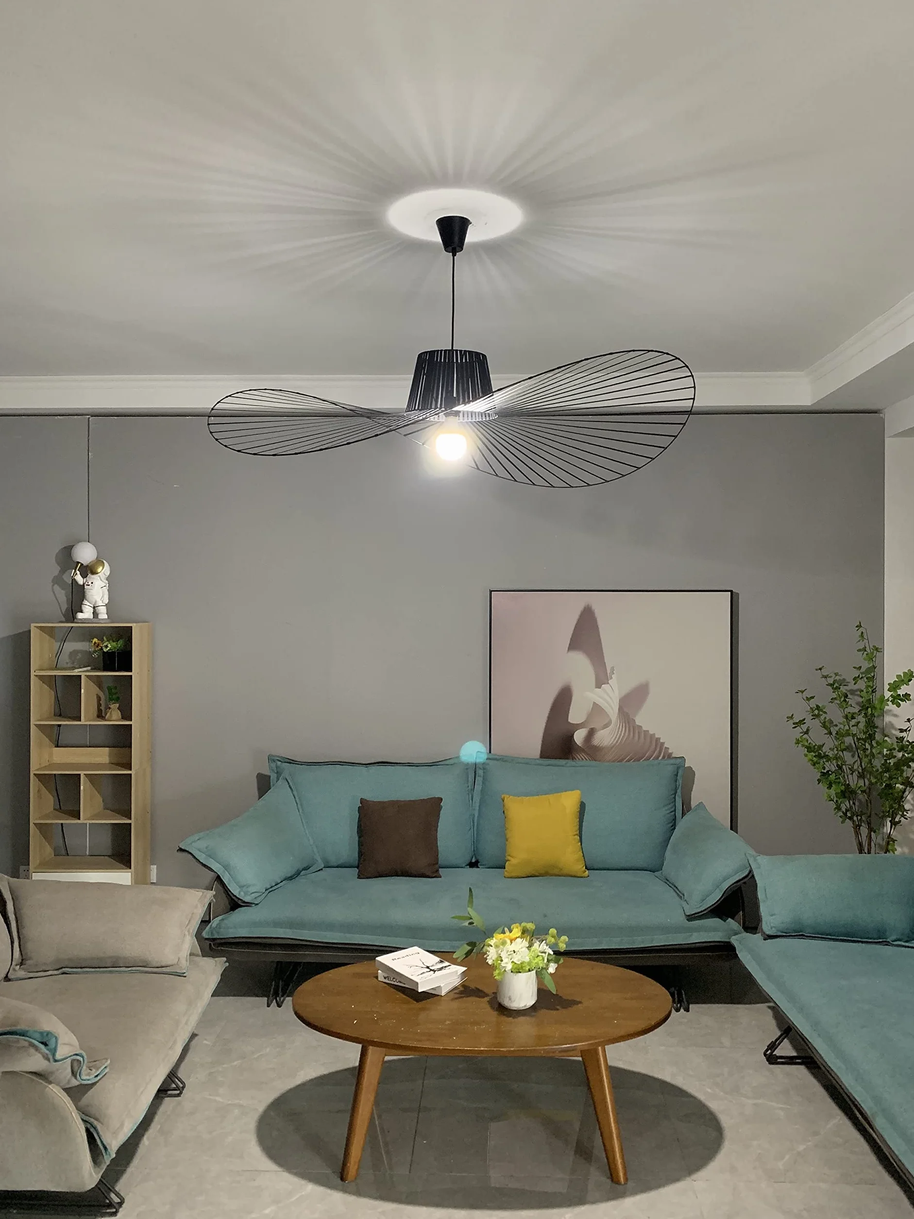 Lustre Vertigo Suspension, RéTro Suspension Luminaire Lustres Postuler à Salon Cuisine Chambre Luminaires IntéRieur, Lampe LED E27 Max 40W (80 CM)