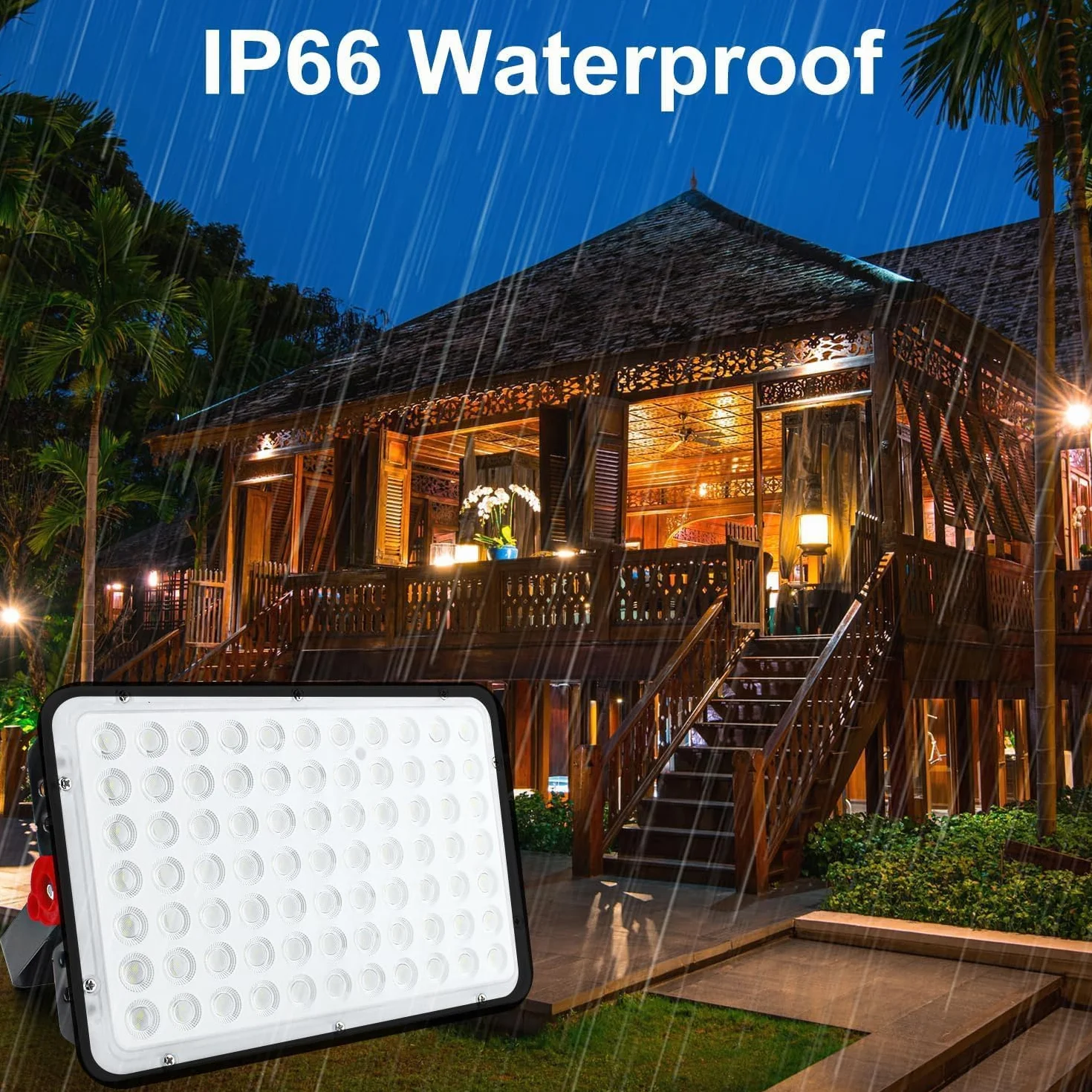 Projecteurs LED Extérieur 200W Lot de 2 20000LM Spot IP66 étanche 6500K Blanc Froid