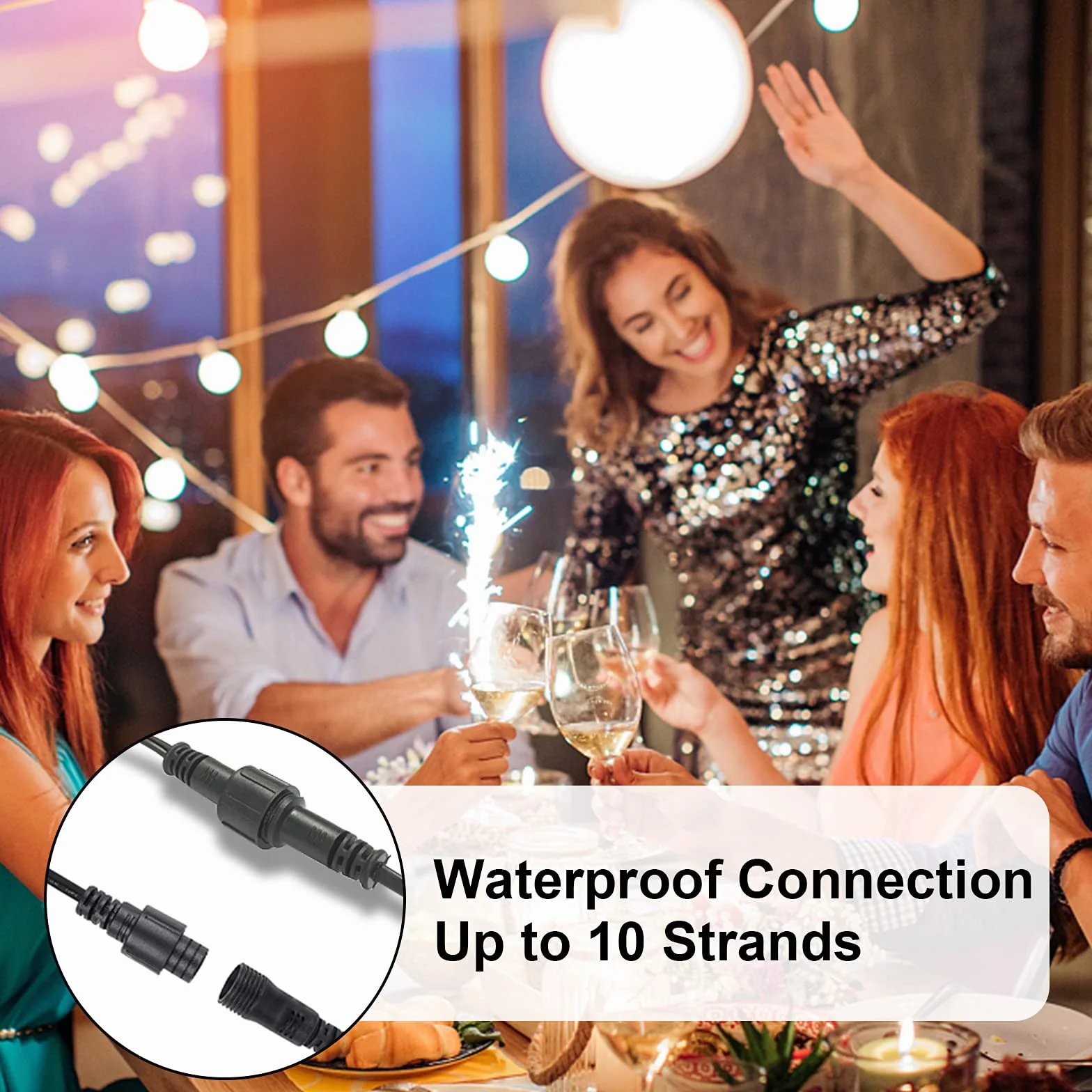 GLUROO Guirlande Lumineuse Exterieure 30M LED G40 Ampoules Imperméable Jardin