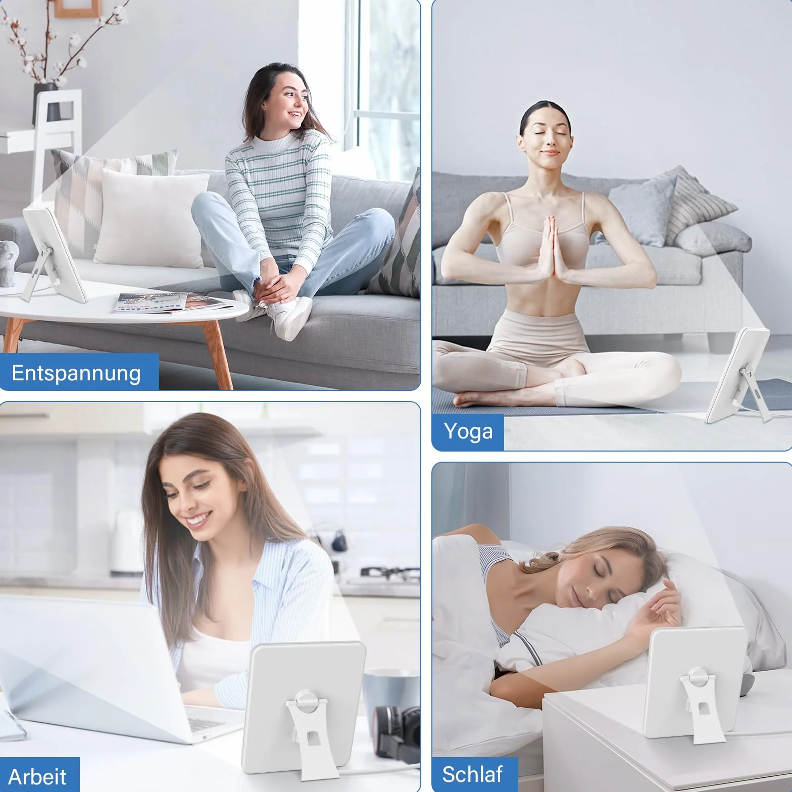 Lampe de Luminothérapie 15000 Lux Sans UV, 3 Températures de Couleur, 5 Niveaux de Luminosité, Mémoire, Support Pliant 180°