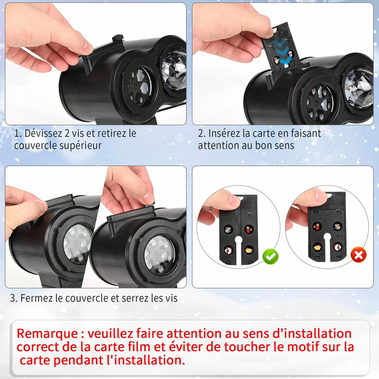 Projecteur LED Noël Extérieur Intérieur avec Télécommande 16 Motifs Effets Vagues Étanche