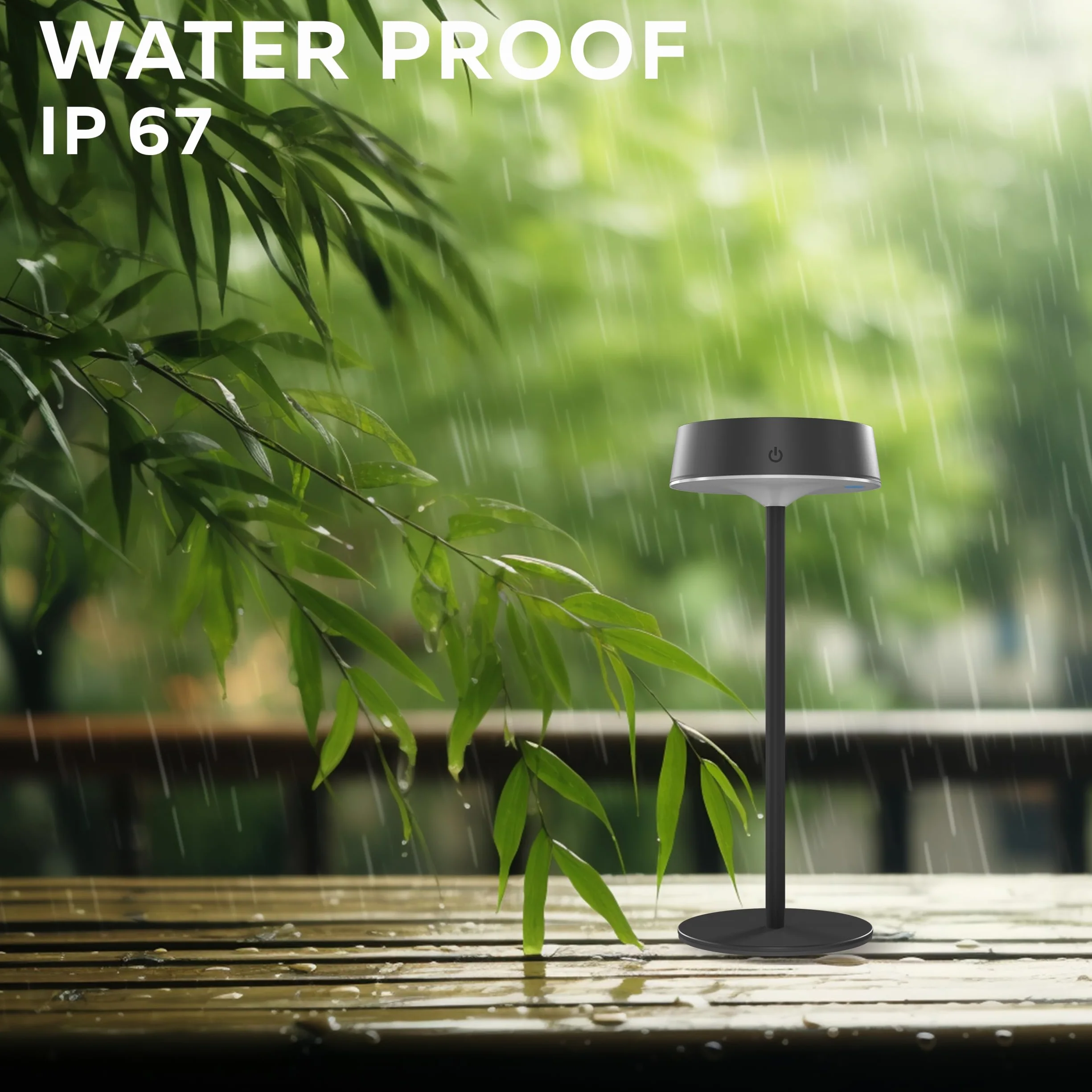 CALEX Parma Lampe de Table Solaire, Sans Fil, Rechargeable, Contrôle Tactile, Noir