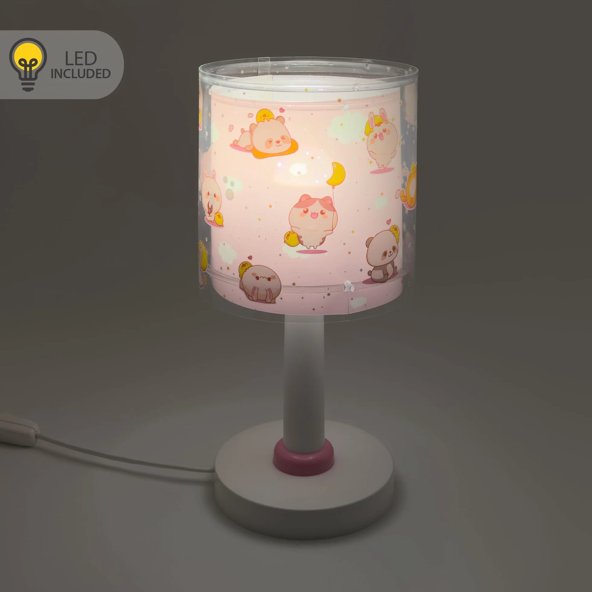 Dalber Lampe de chevet enfant veilleuse Kawaii rose G4 LED 4 W Ampoule incluse