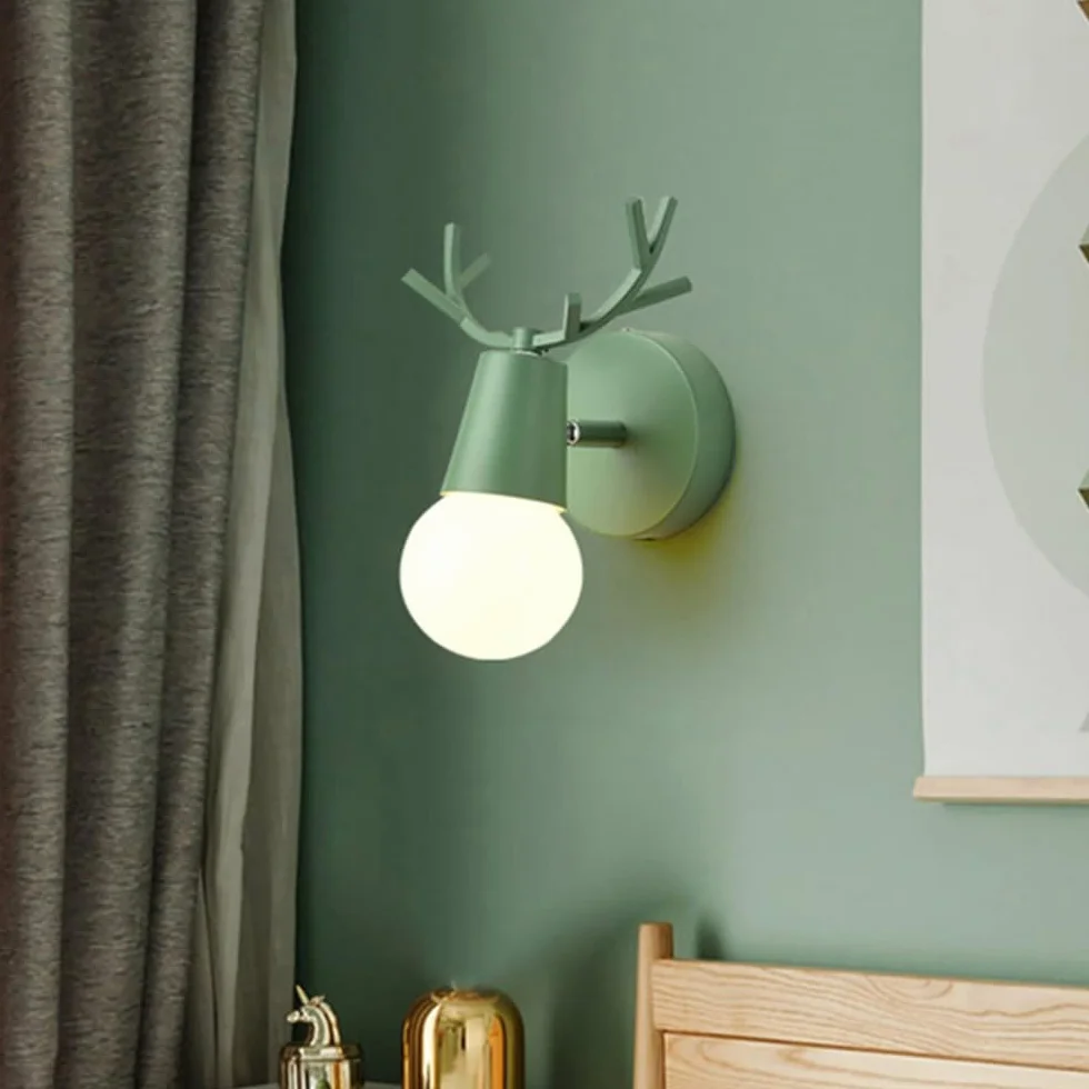 Luminaires Applique Murale LED Vintage en Bois de Cerf pour Chambre