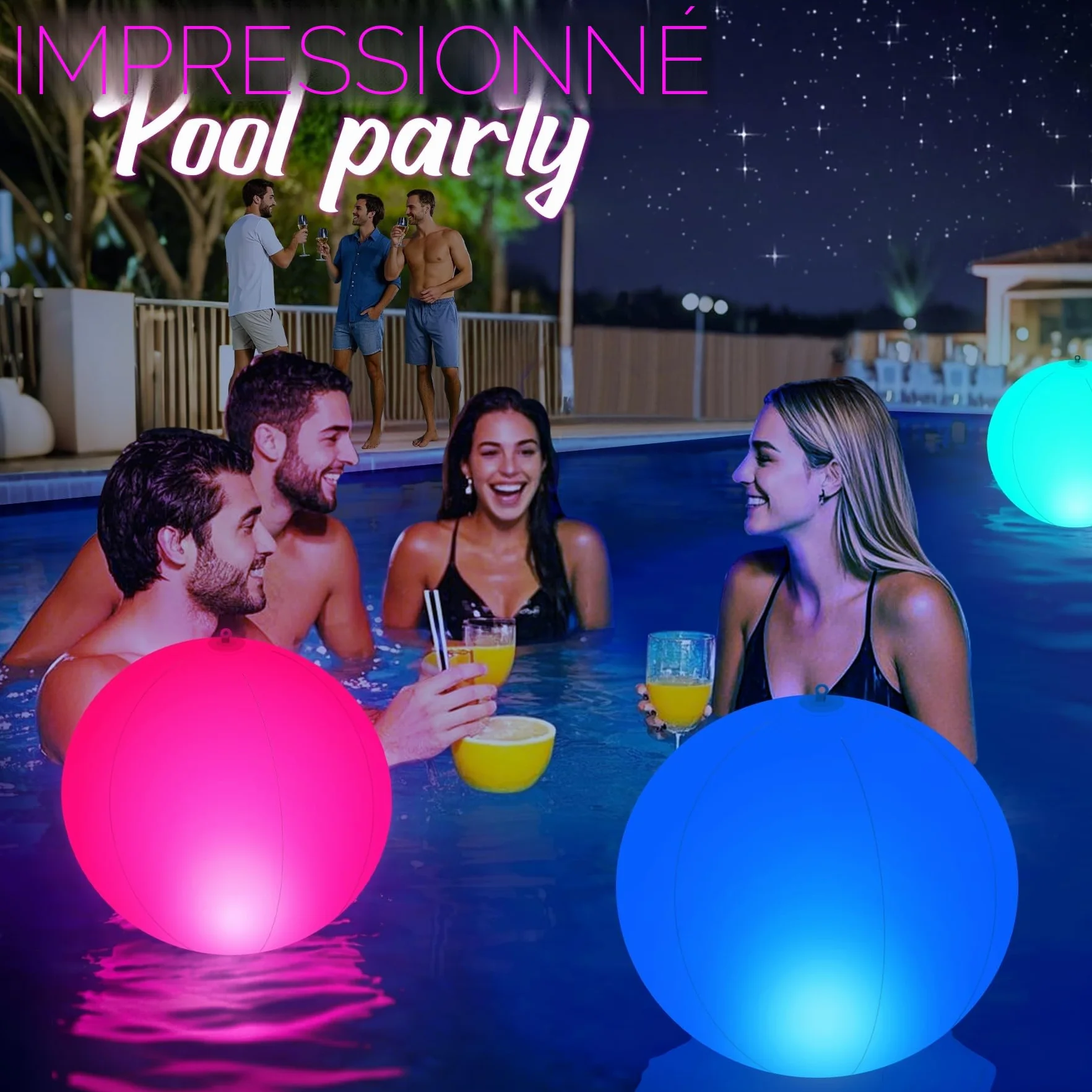 KingSom Lampe Flottante Solaire LED Boule Lumineuse Piscine IP68 Ø35cm 2 Pièces
