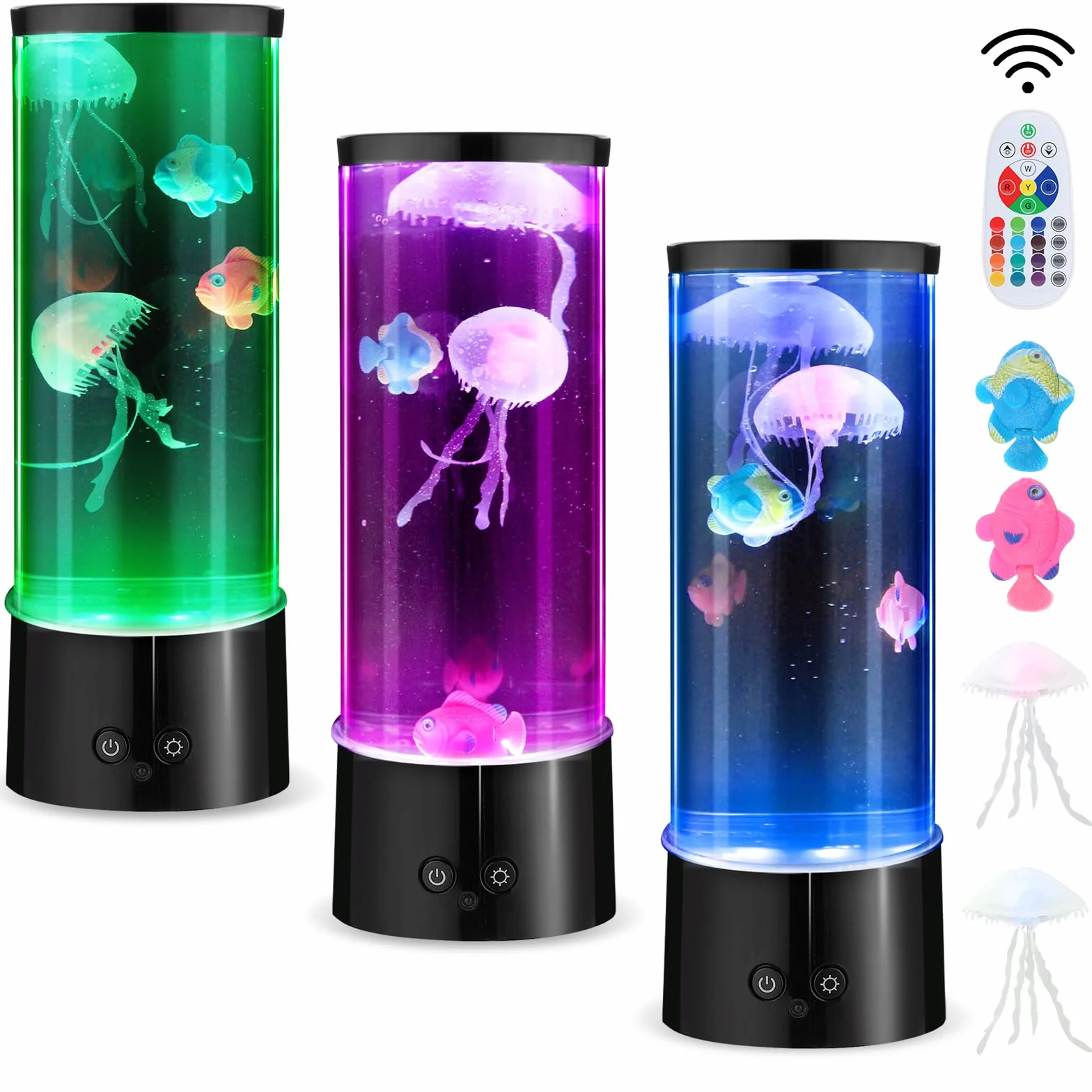 Lampe Méduse Jellyfish Lumière d'ambiance LED 17 Effets de Couleur Changeants Aquarium