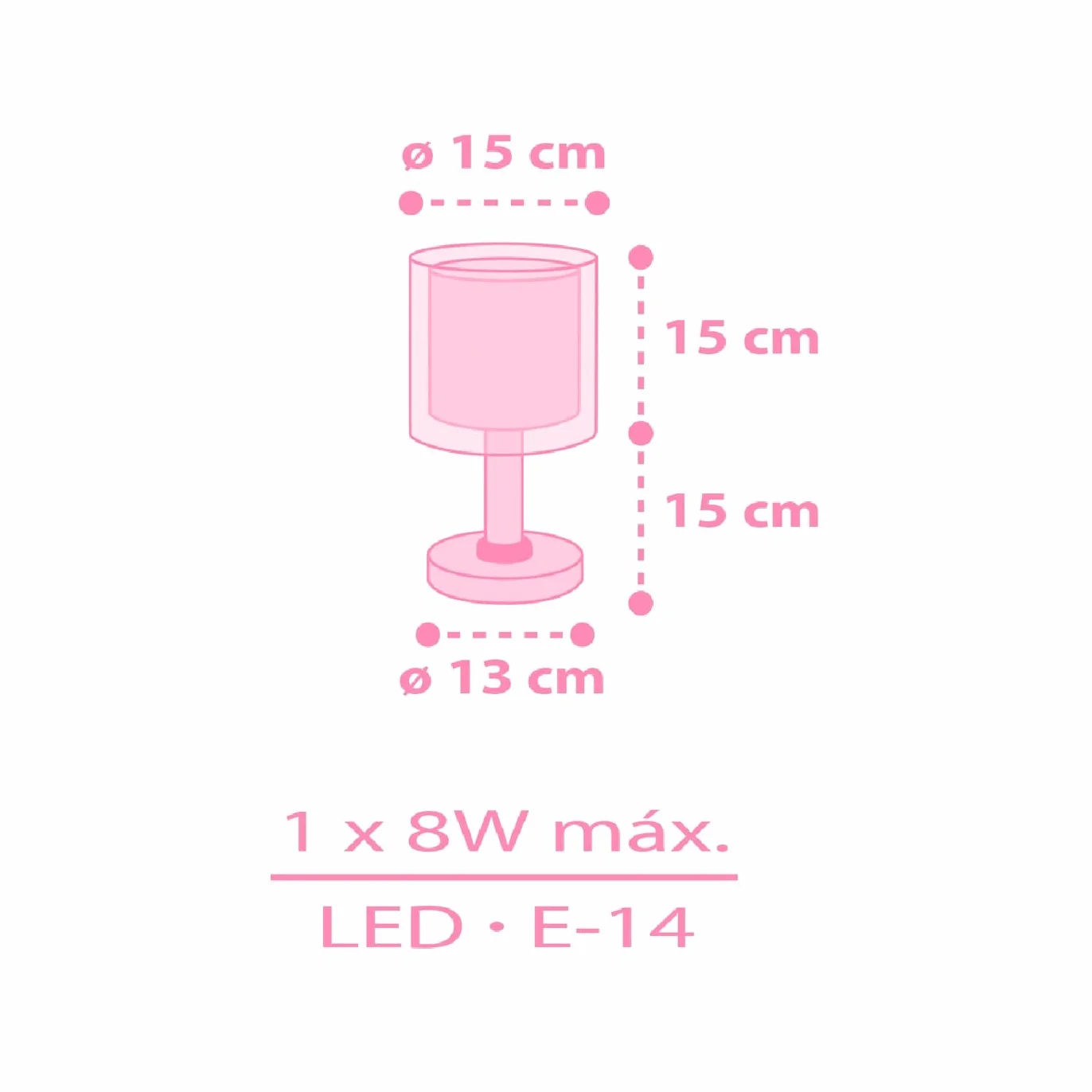 Dalber Lampe de chevet enfant Unicorns Licornes G4 LED 4 W Rose