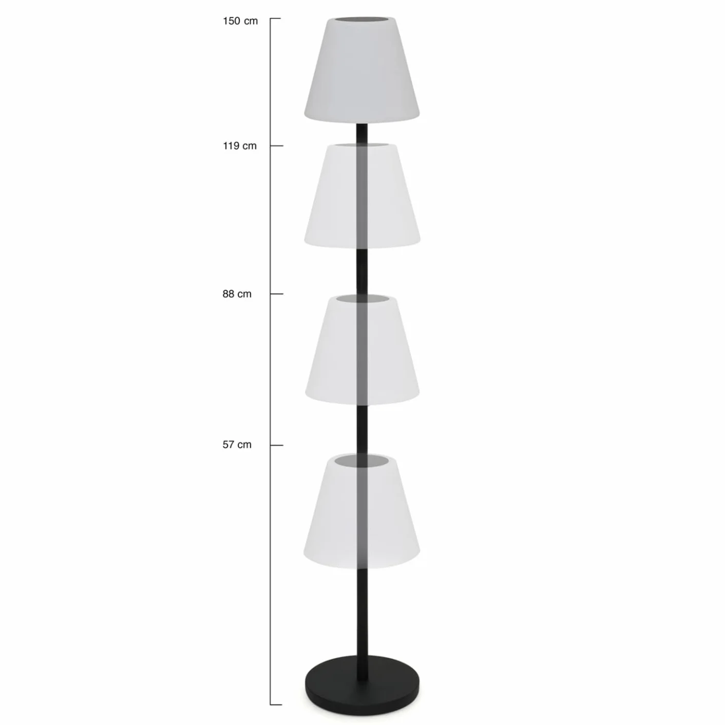 Lampadaire solaire extérieur LED multicolore