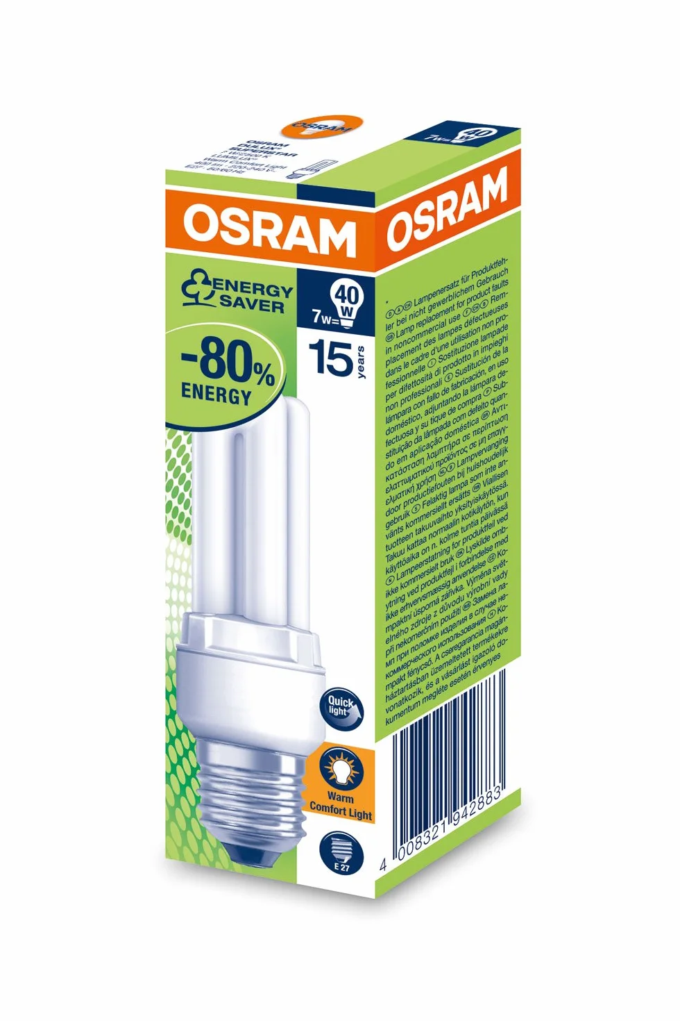 OSRAM DULUX SUPERSTAR 7W/825 E27 Ampoule 15000h