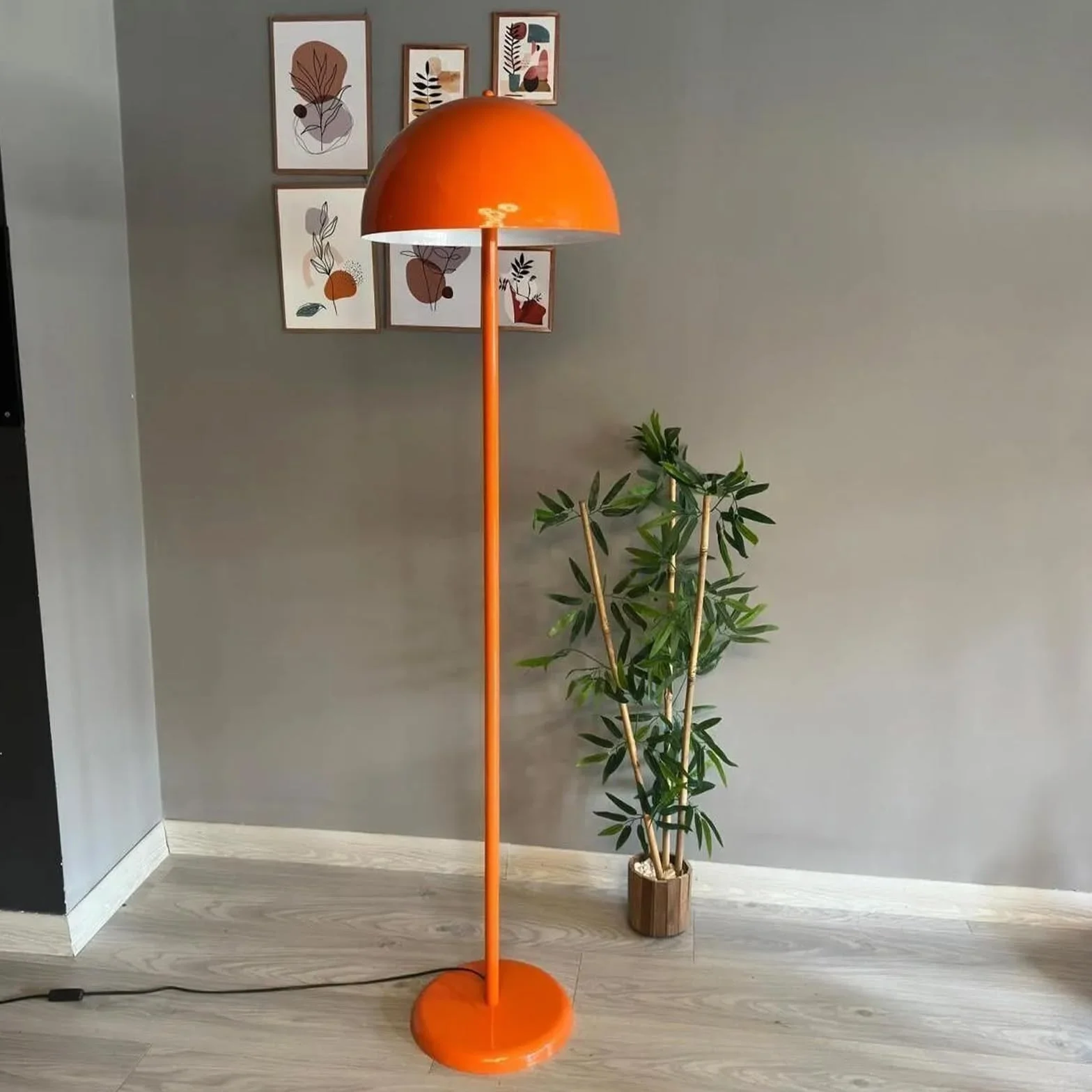 Gorkiede Lampadaire Métal 40 cm Orange avec Douille E27 Salon Moderne