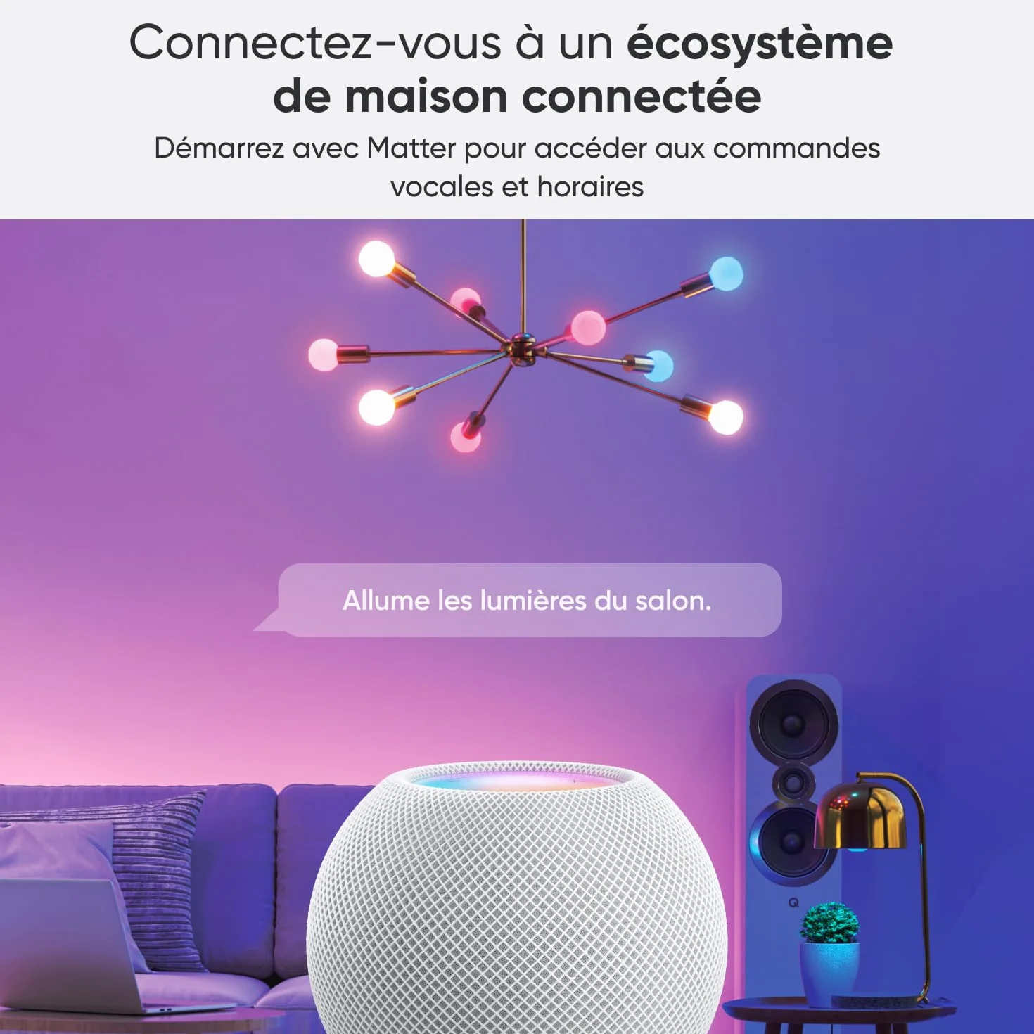 Nanoleaf Matter Essentials Pack de 2 Ampoules LED E27 Connectées RGBW, Lampes Intelligentes Compatibles Alexa Apple Google