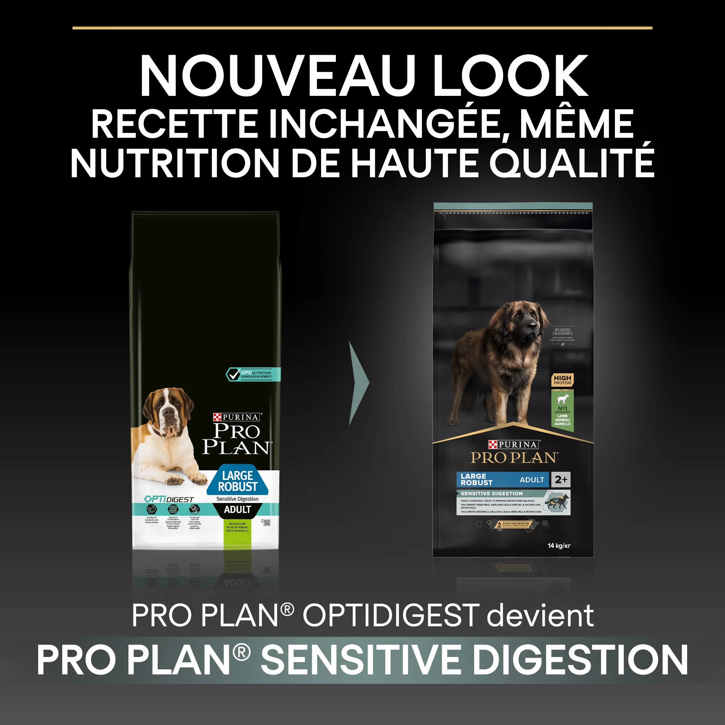 PURINA PRO PLAN Croquettes Sensitive Digestion pour Grand Chien Robustes 14kg