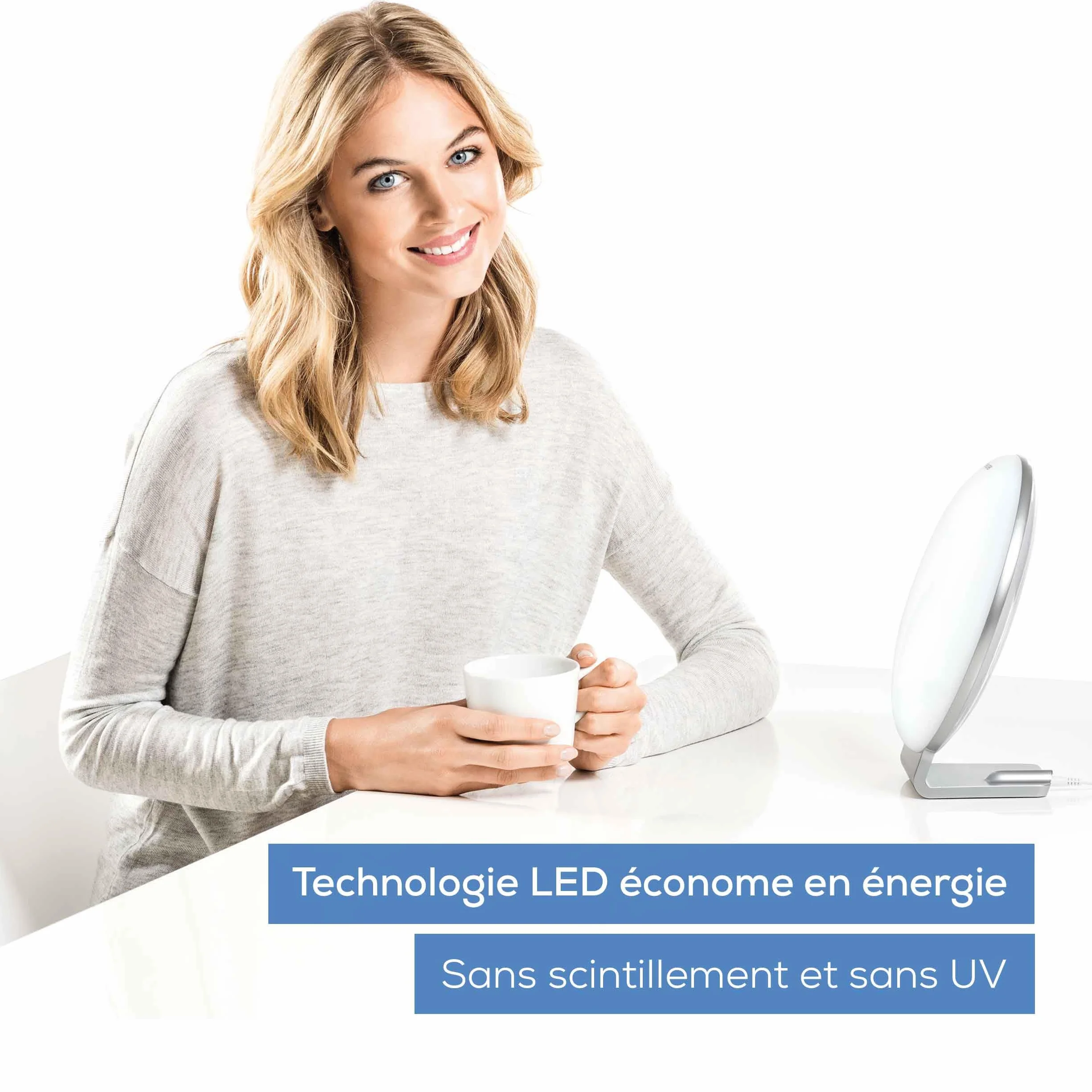 Beurer TL 50 Lampe de luminothérapie 10 000 Lux Simulation Lumière du Jour Argent/Blanc