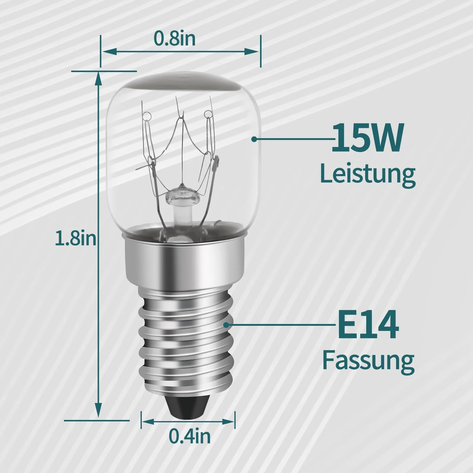 Ampoule Frigo 15W E14 Blanc Chaud 300°C 2700K ST22 ⌀22mm Lot de 4 Lampes de Four T22