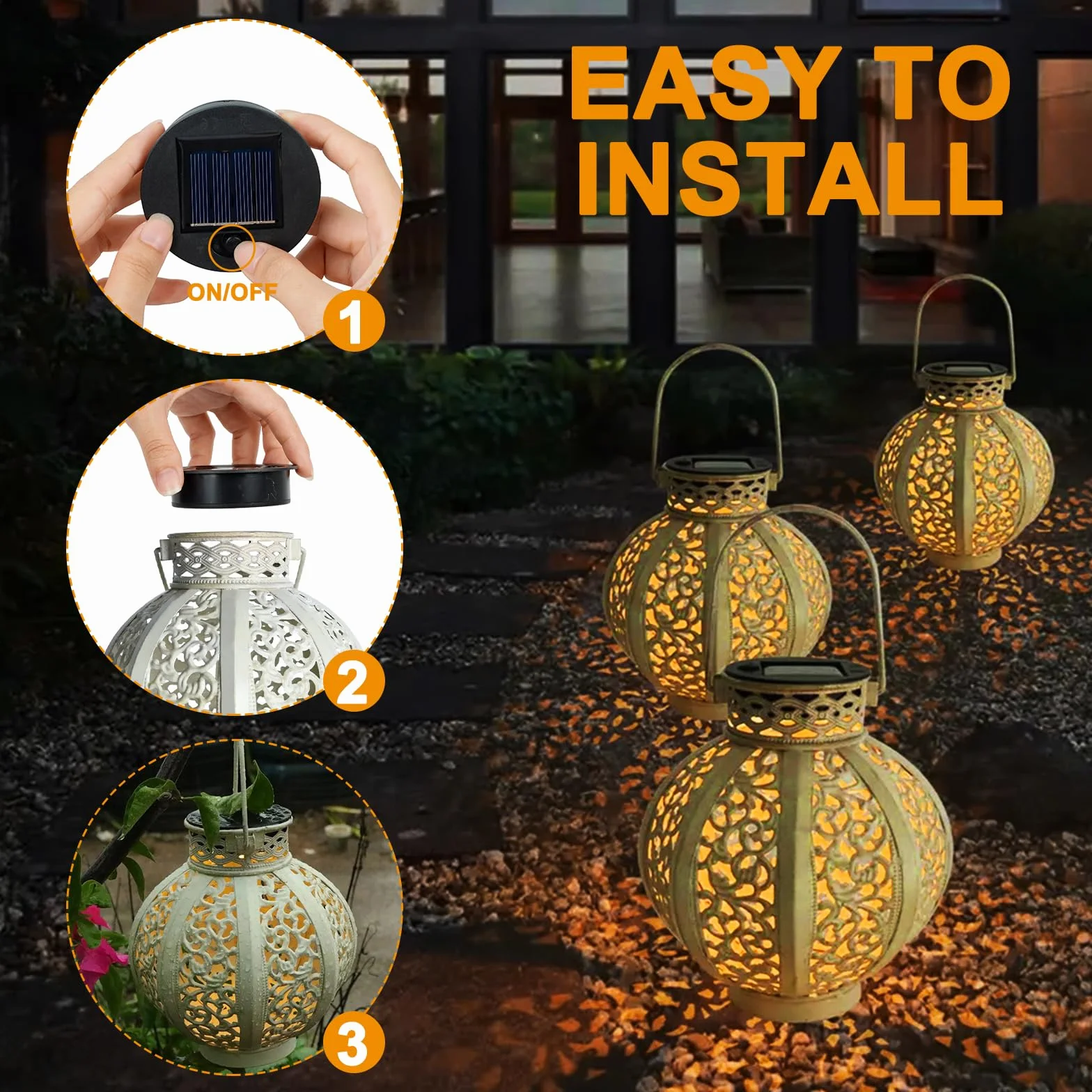 Lampes de Rechange Solaires 4 Pièces Couvercles LED pour Lanternes Jardin 7cm