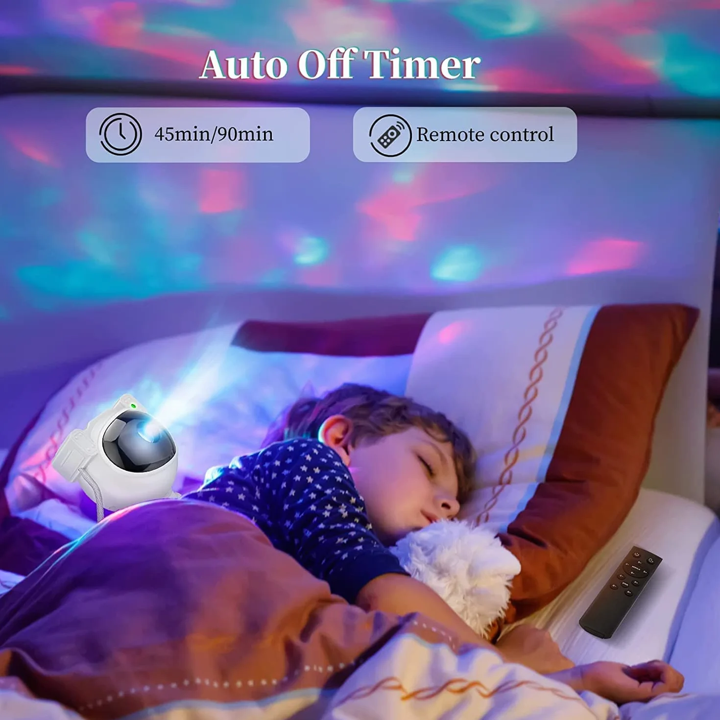 SFOUR Proiettore a LED effetto cielo stellato Astronauta lampada notturna per bambini adulti feste casa (WHITE)