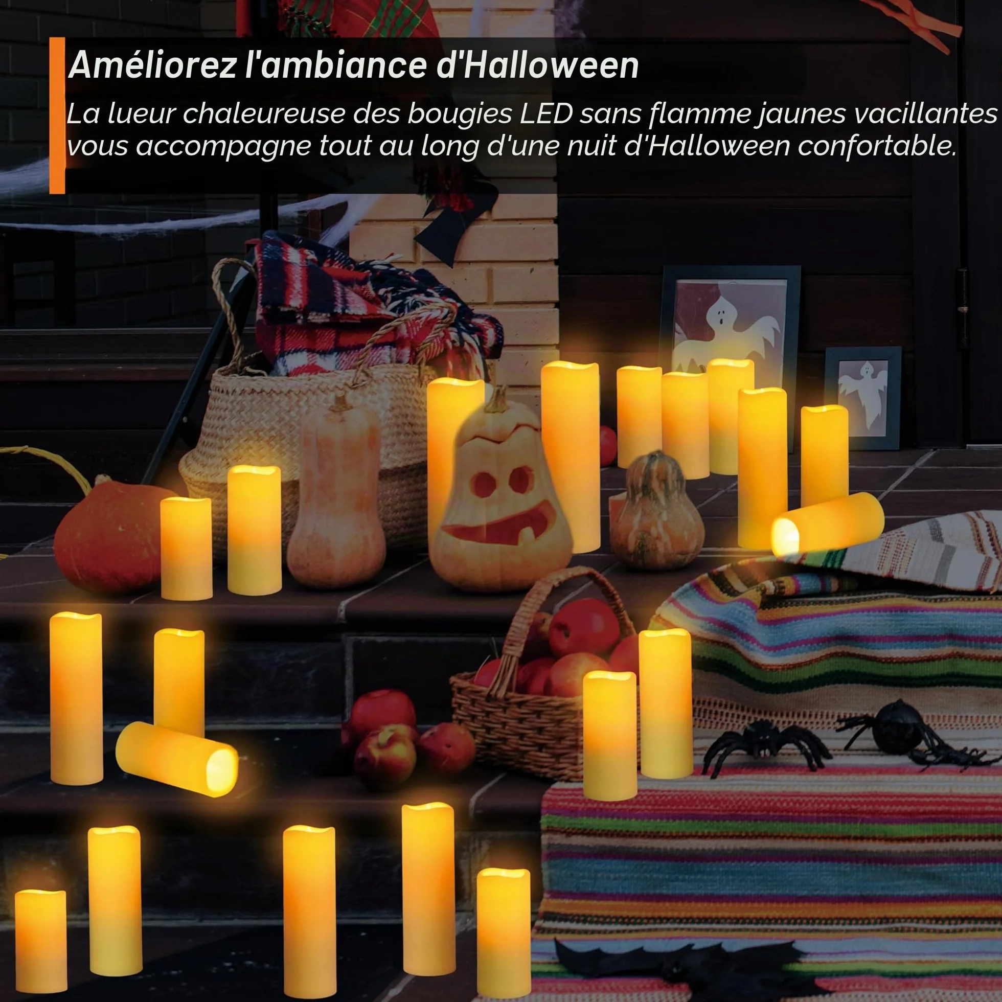 Bougies LED Sans Flamme Lot de 3 Extérieure Étanche avec Télécommande