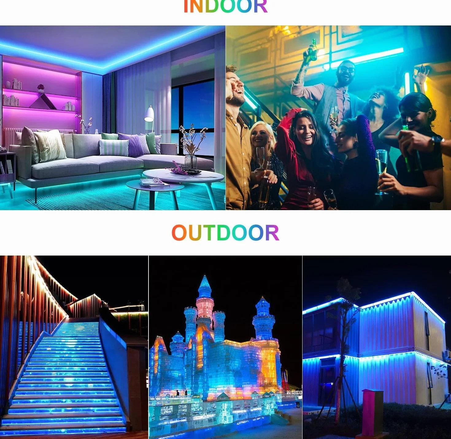 Projecteur LED RGB Barre 25W Spot LED Coloré Télécommande RF 360° Dimmable IP66