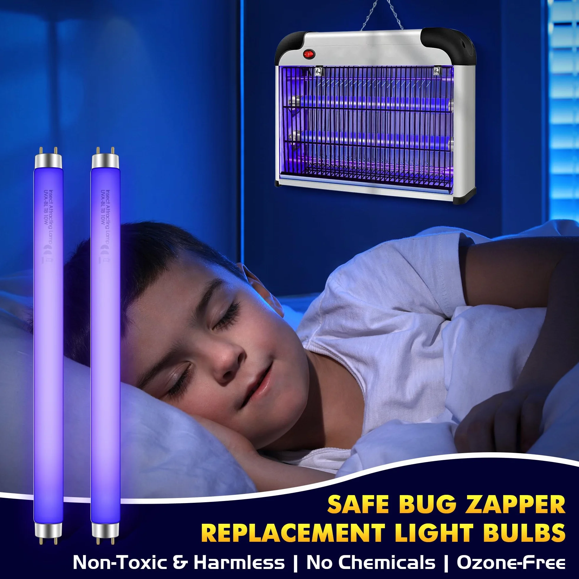 Ampoules de rechange T8 10W UV 365 nm destructeur d'insectes Hiboom 34,3 cm lot de 2